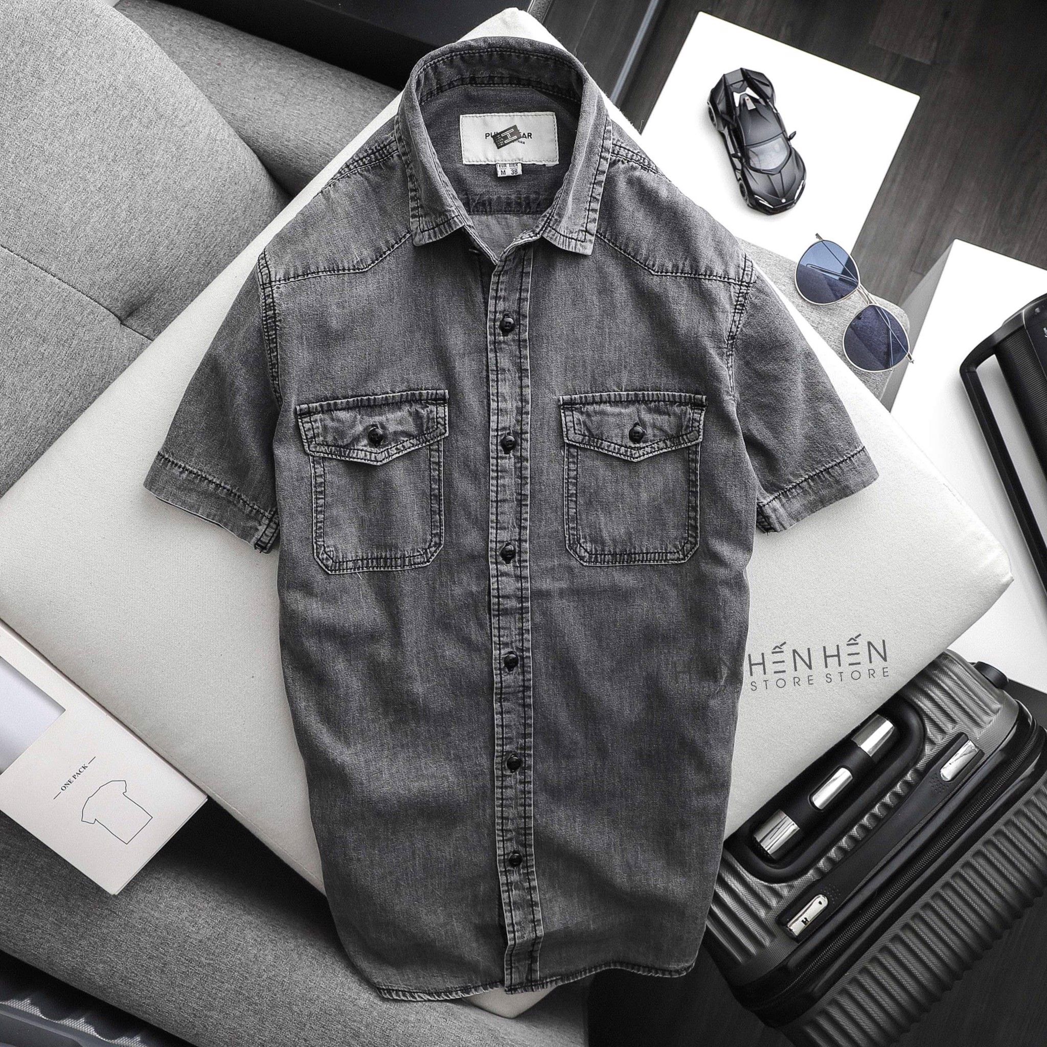 Áo denim ngắn tay PB 4M