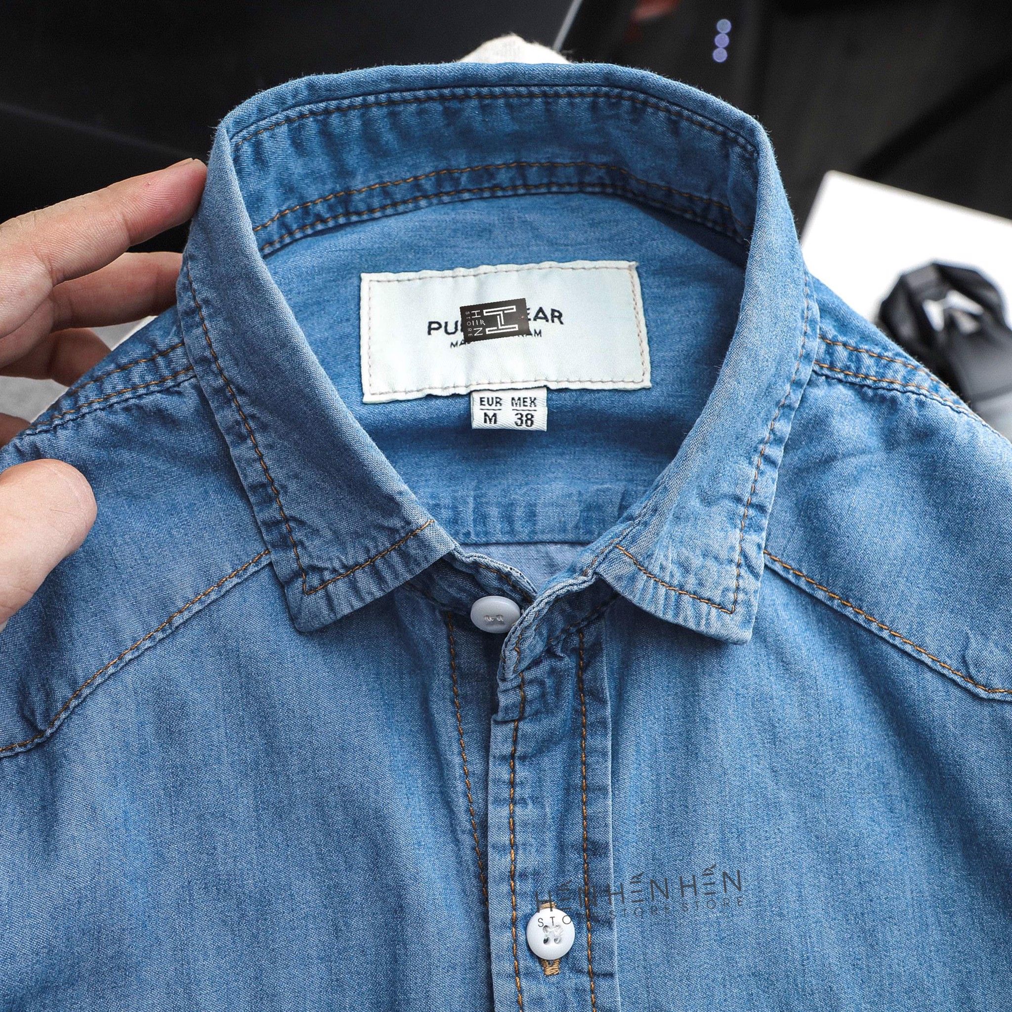 Áo denim ngắn tay PB 4M