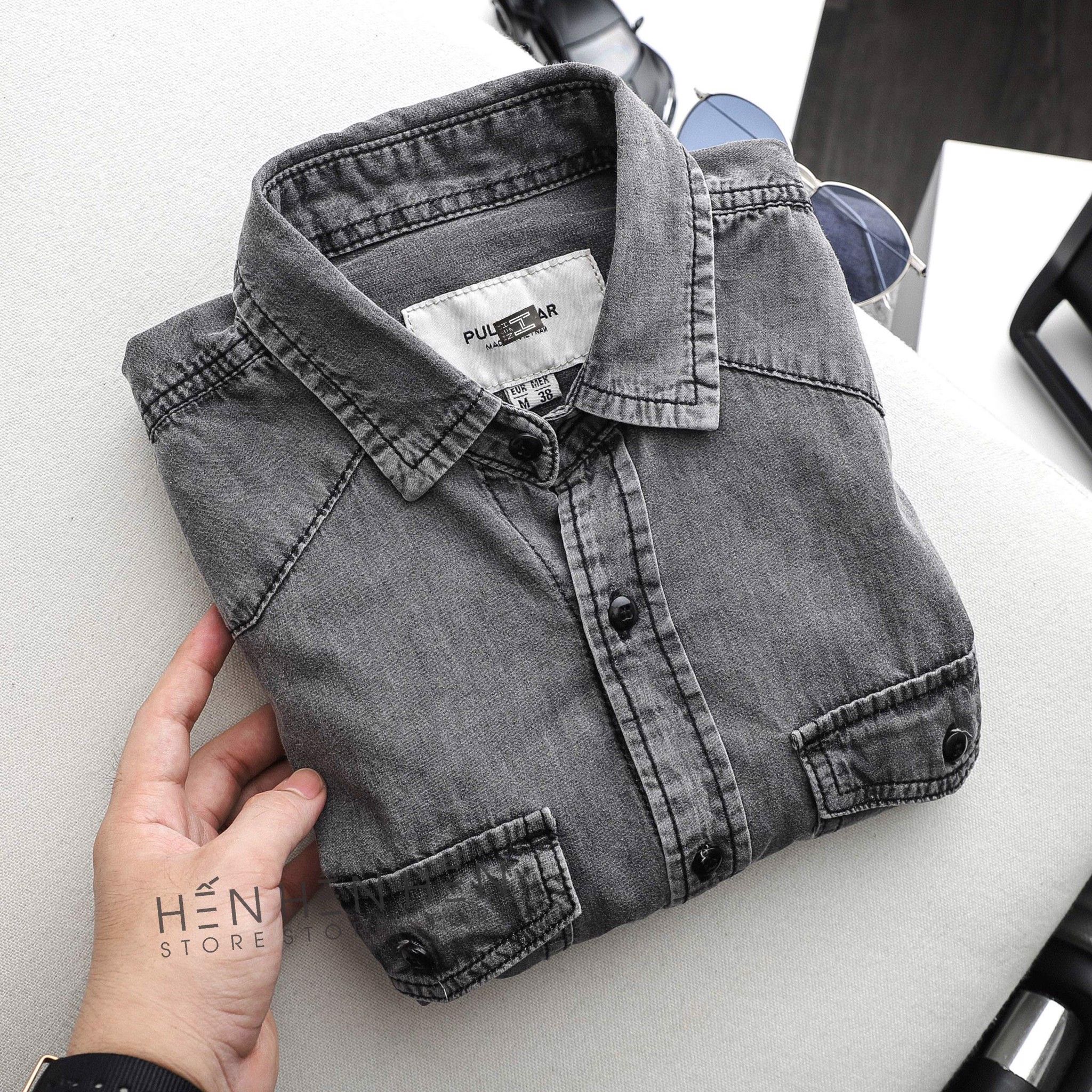 Áo denim ngắn tay PB 4M