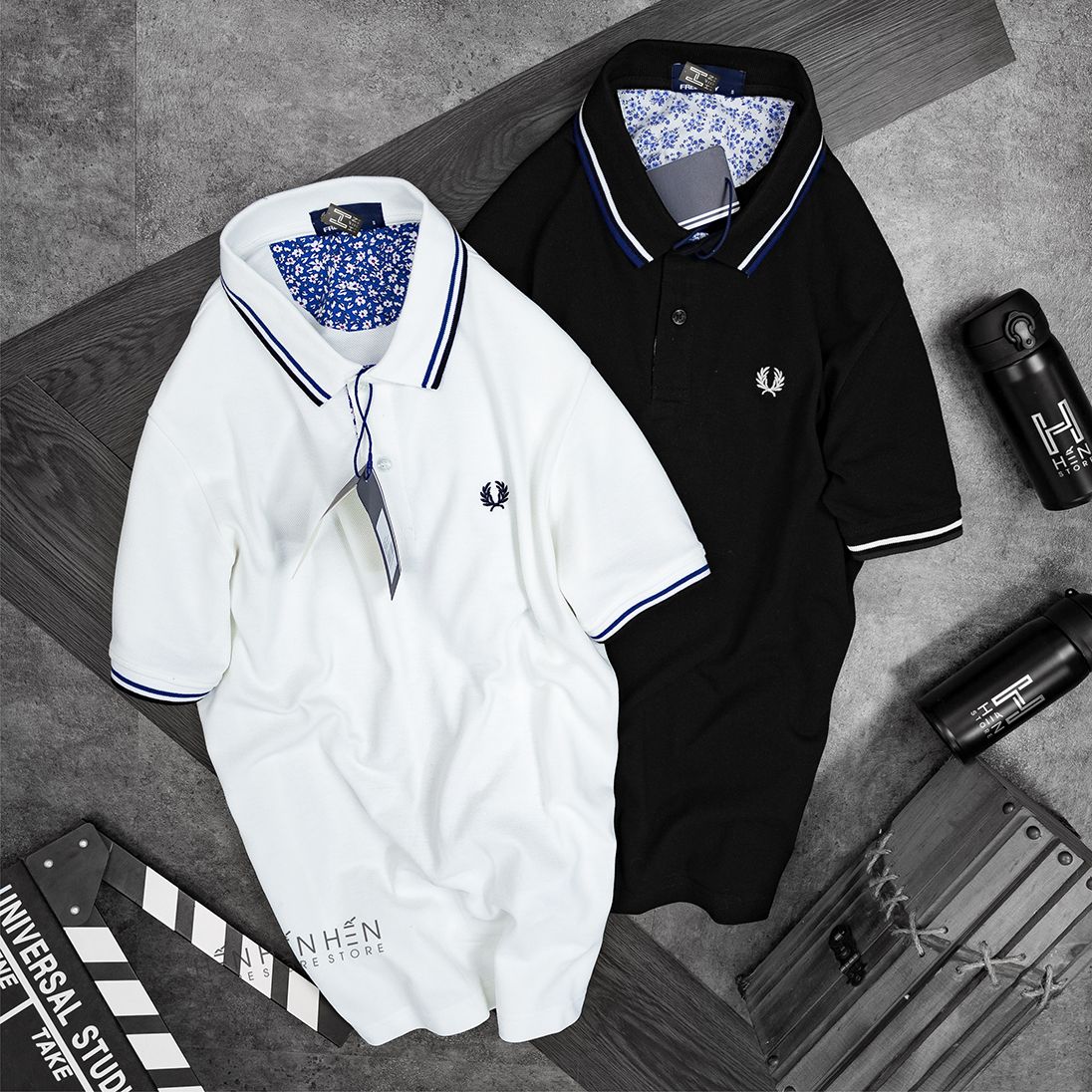 Áo polo Fred.perry viền cổ hoa 2M