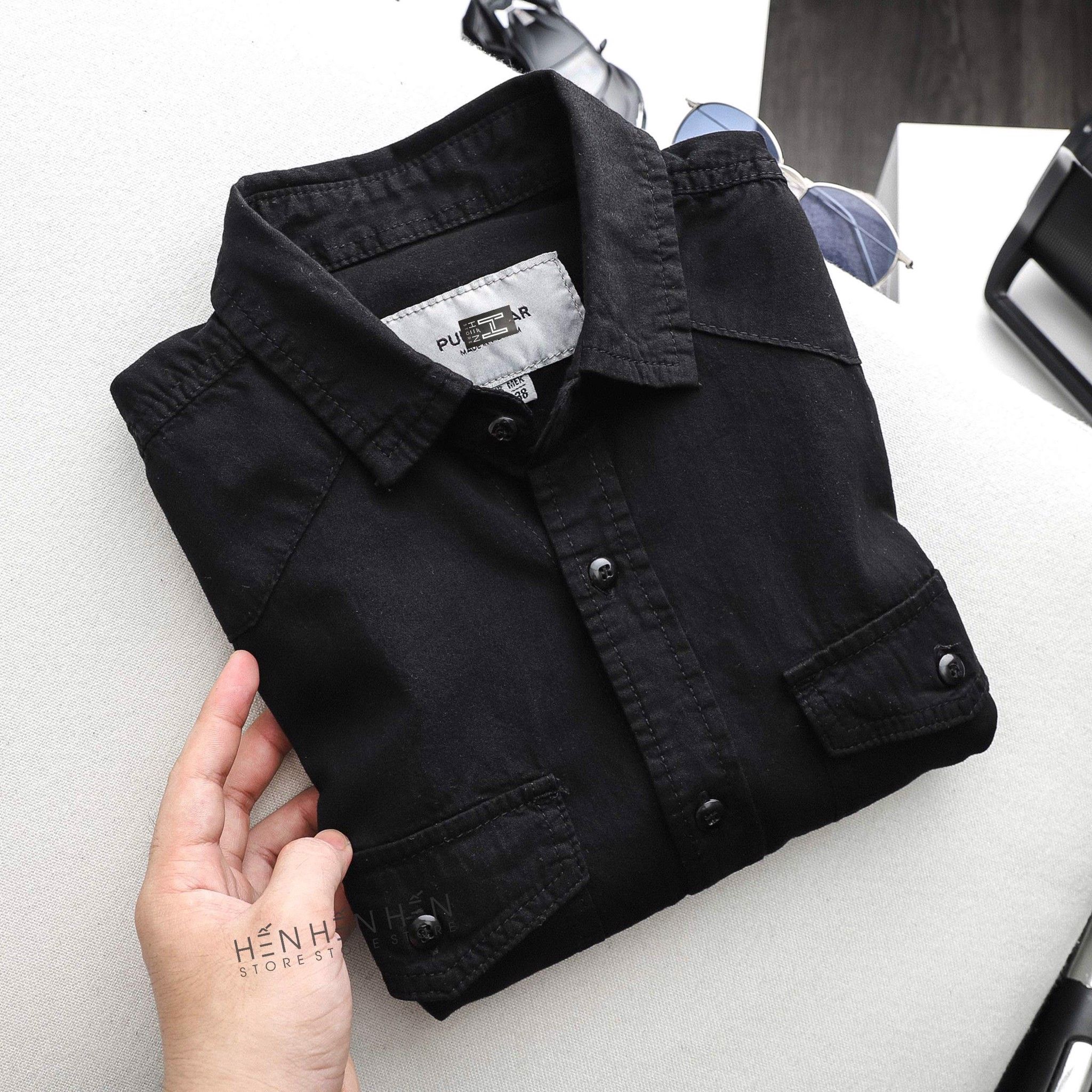 Áo denim ngắn tay PB 4M