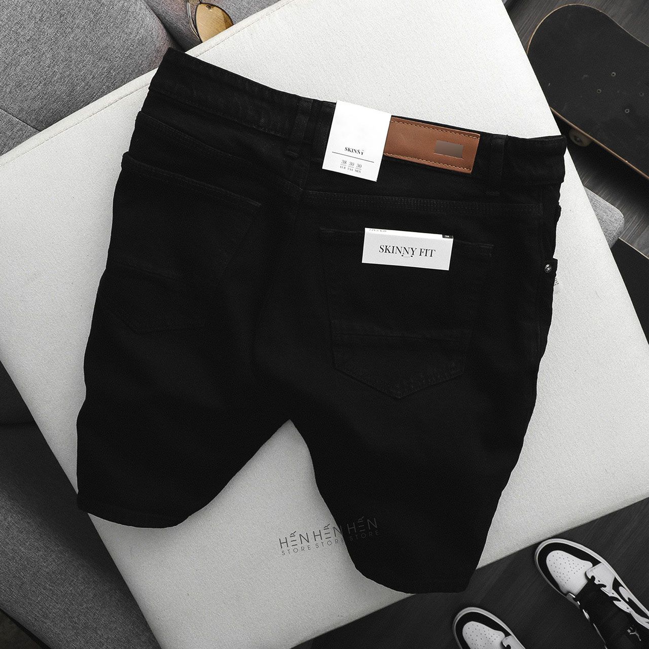 Quần short jean Za..ra đen