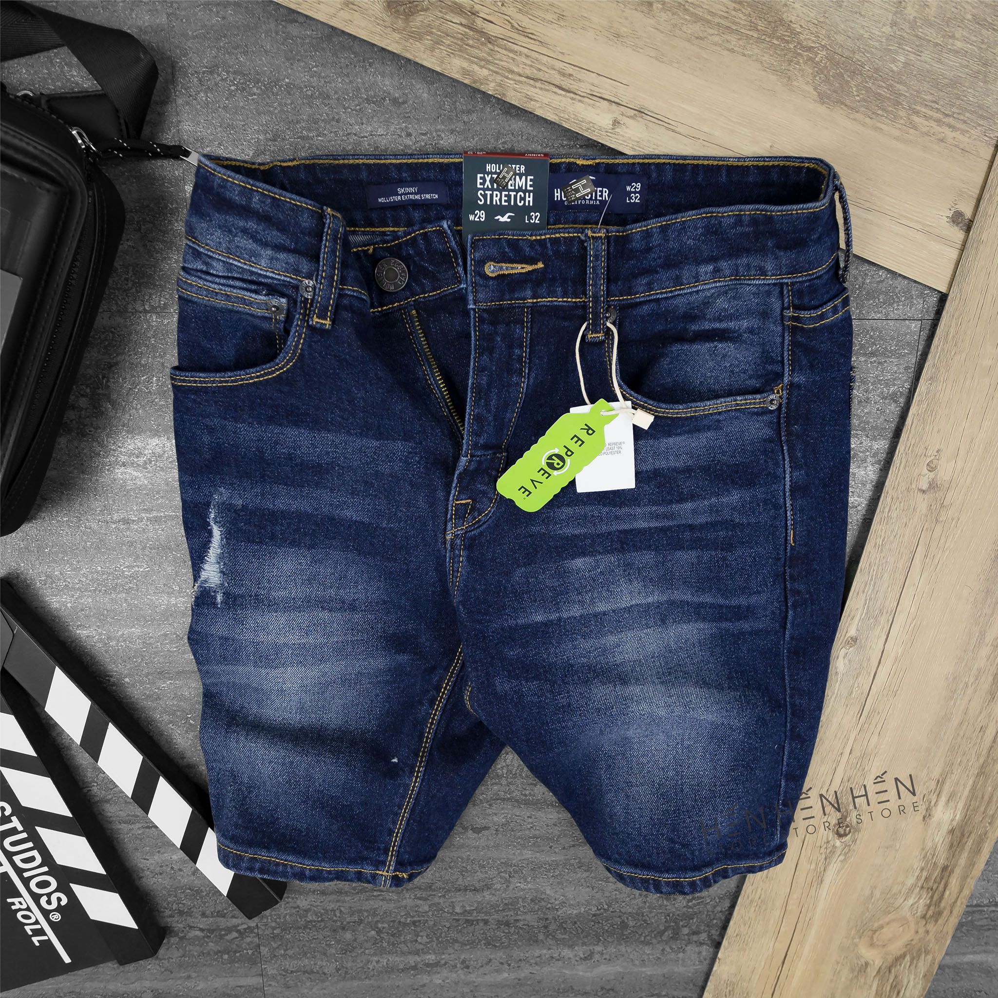 Quần short jean Ho.llister 3M
