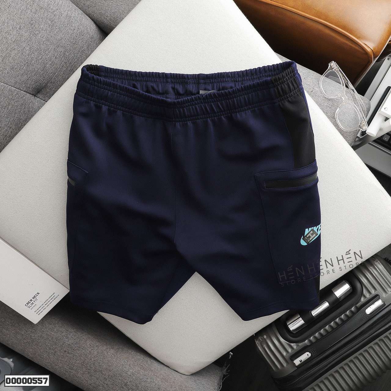 Quần short thun NK túi zip 4M