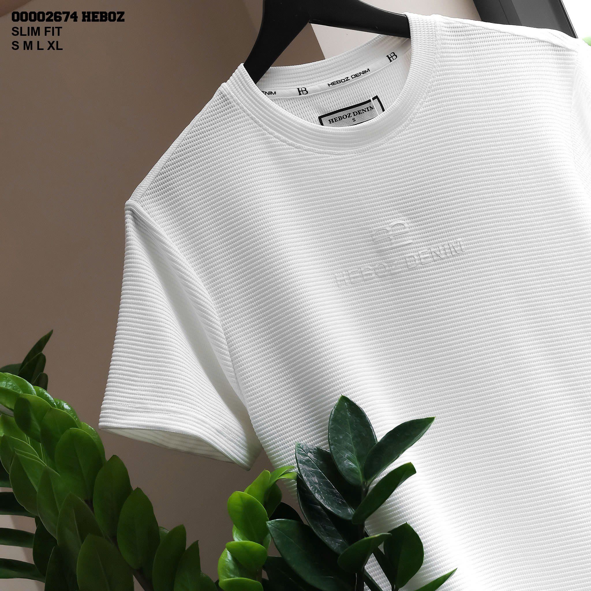 Áo thun nam Heboz cotton gân 2M - 00002674