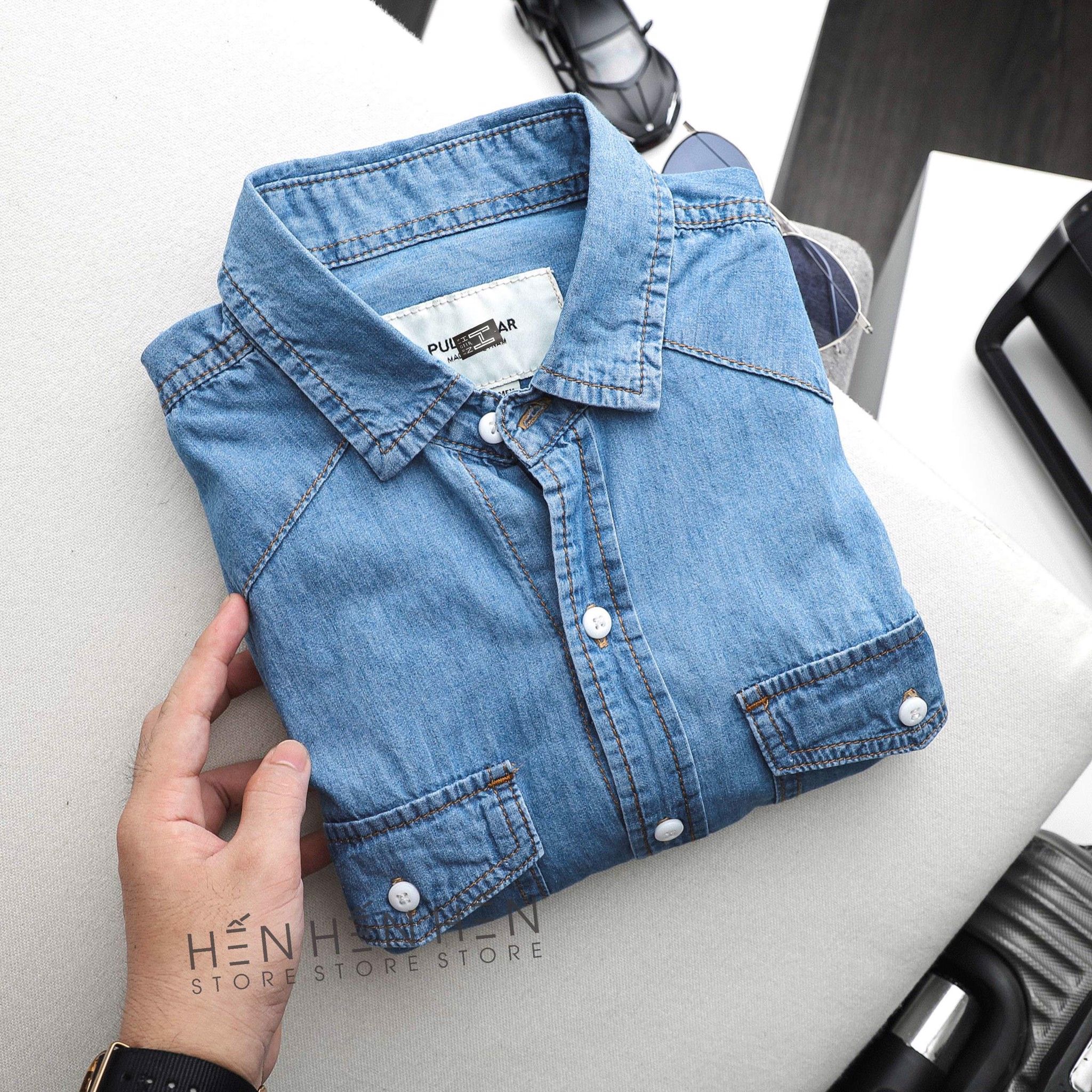 Áo denim ngắn tay PB 4M