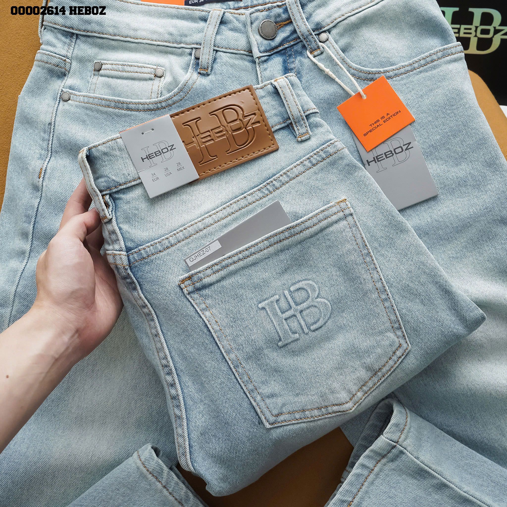Quần jean nam Heboz dáng slim trơn Heboz D007 - 00002614