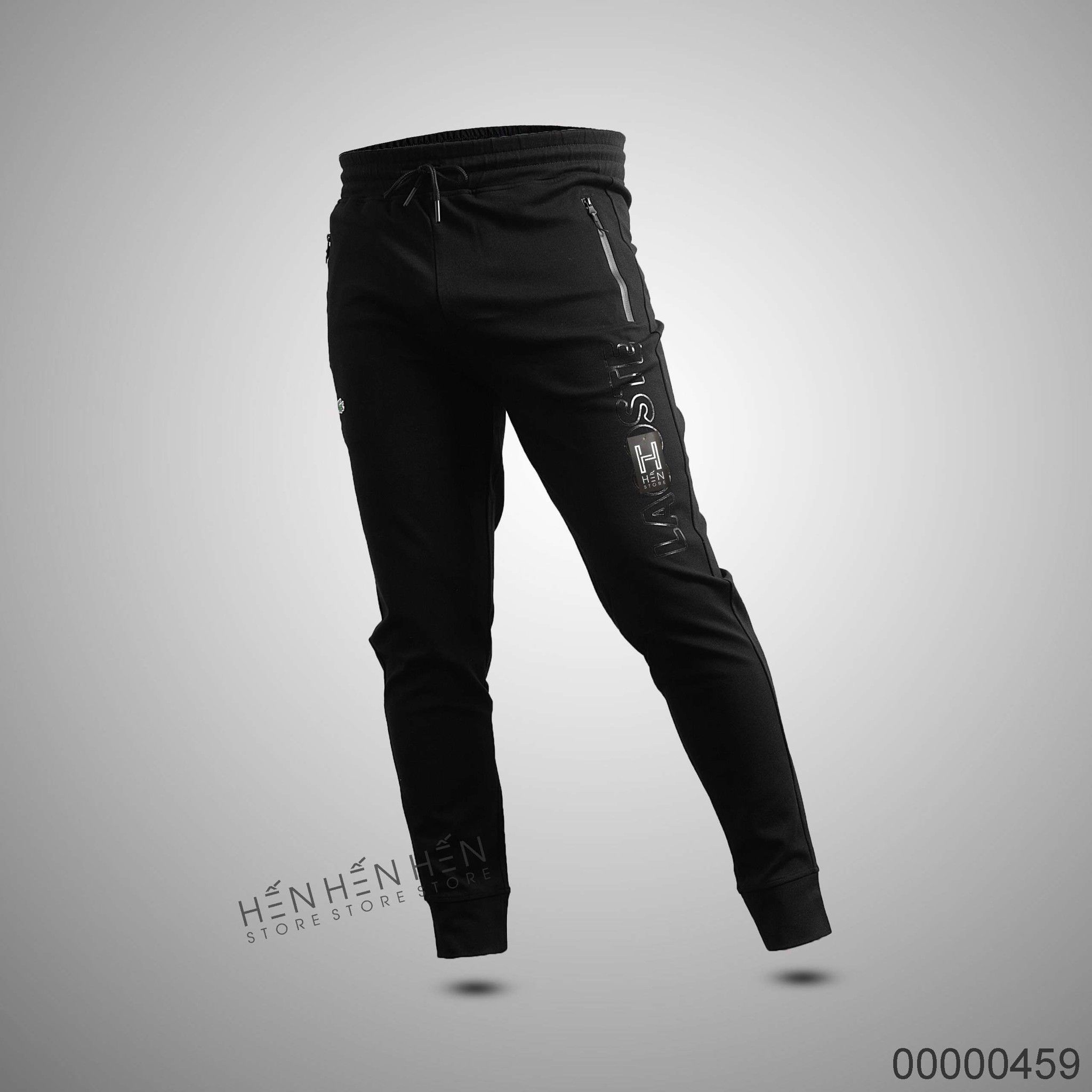Quần jogger thun LC đen chữ to
