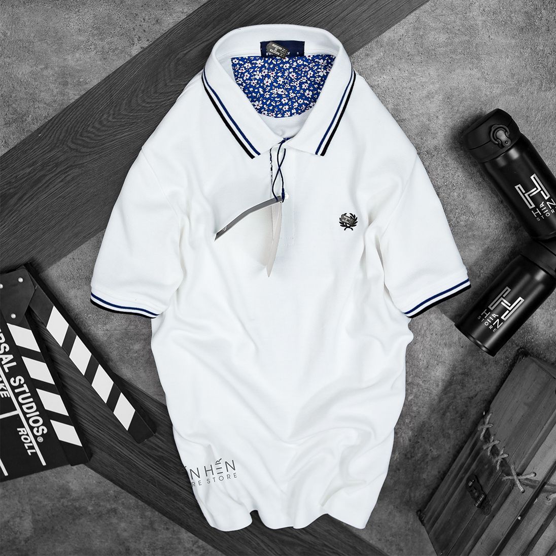 Áo polo Fred.perry viền cổ hoa 2M