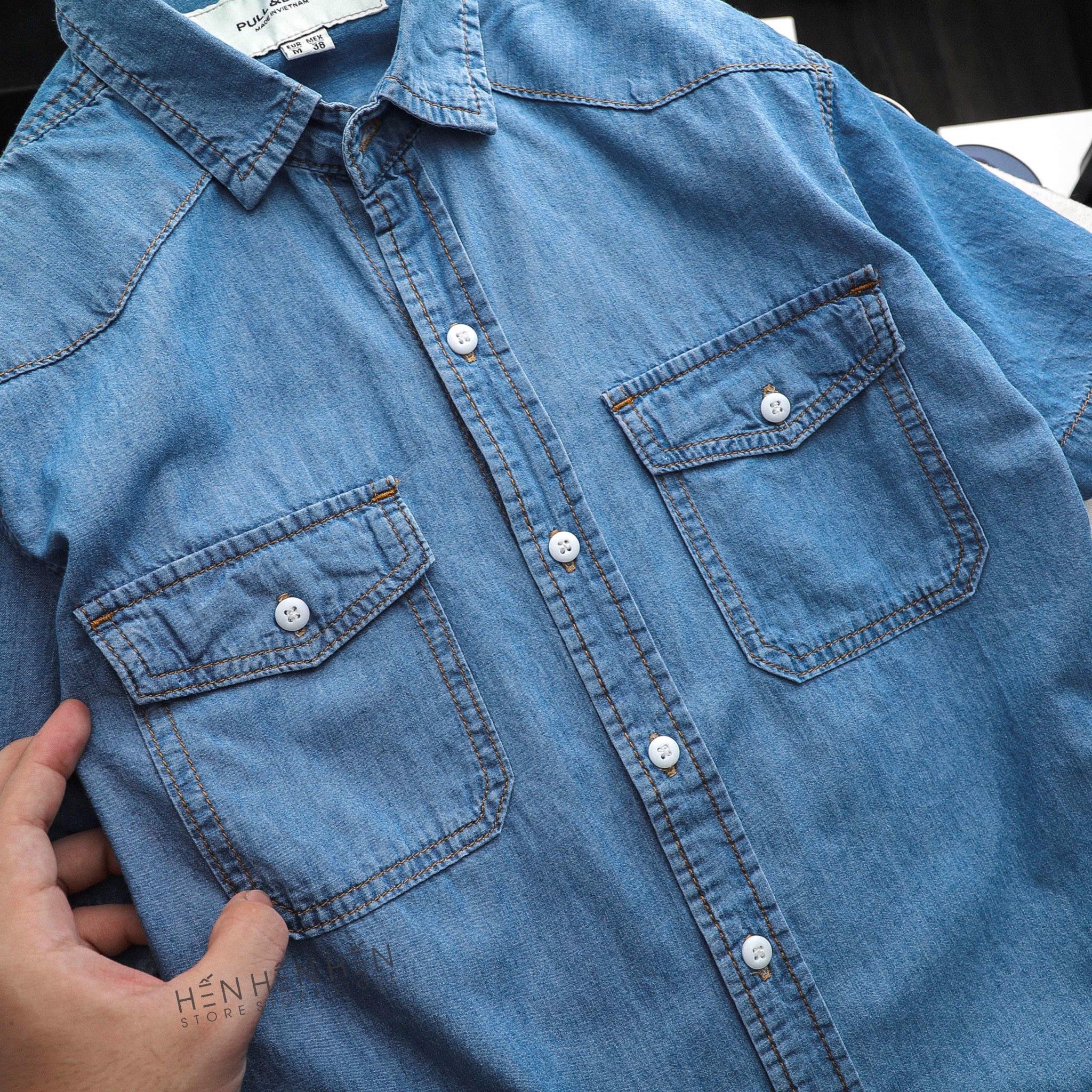 Áo denim ngắn tay PB 4M