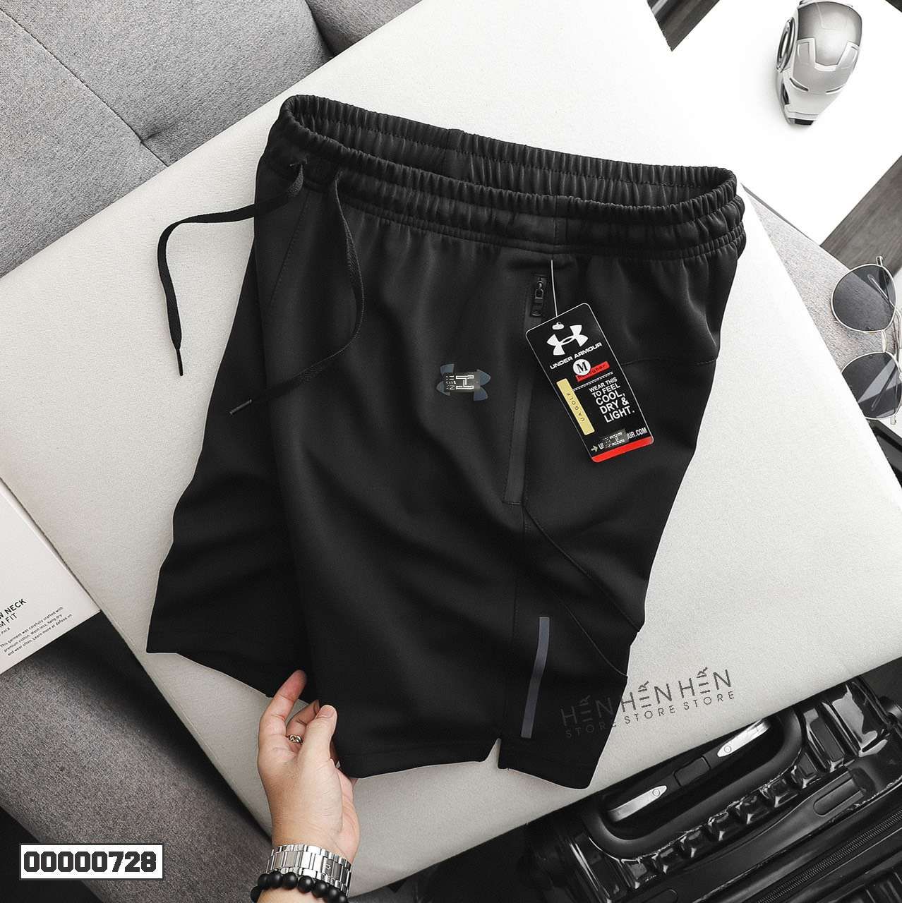 Quần short thun Armour phối viền 4M - 00000728