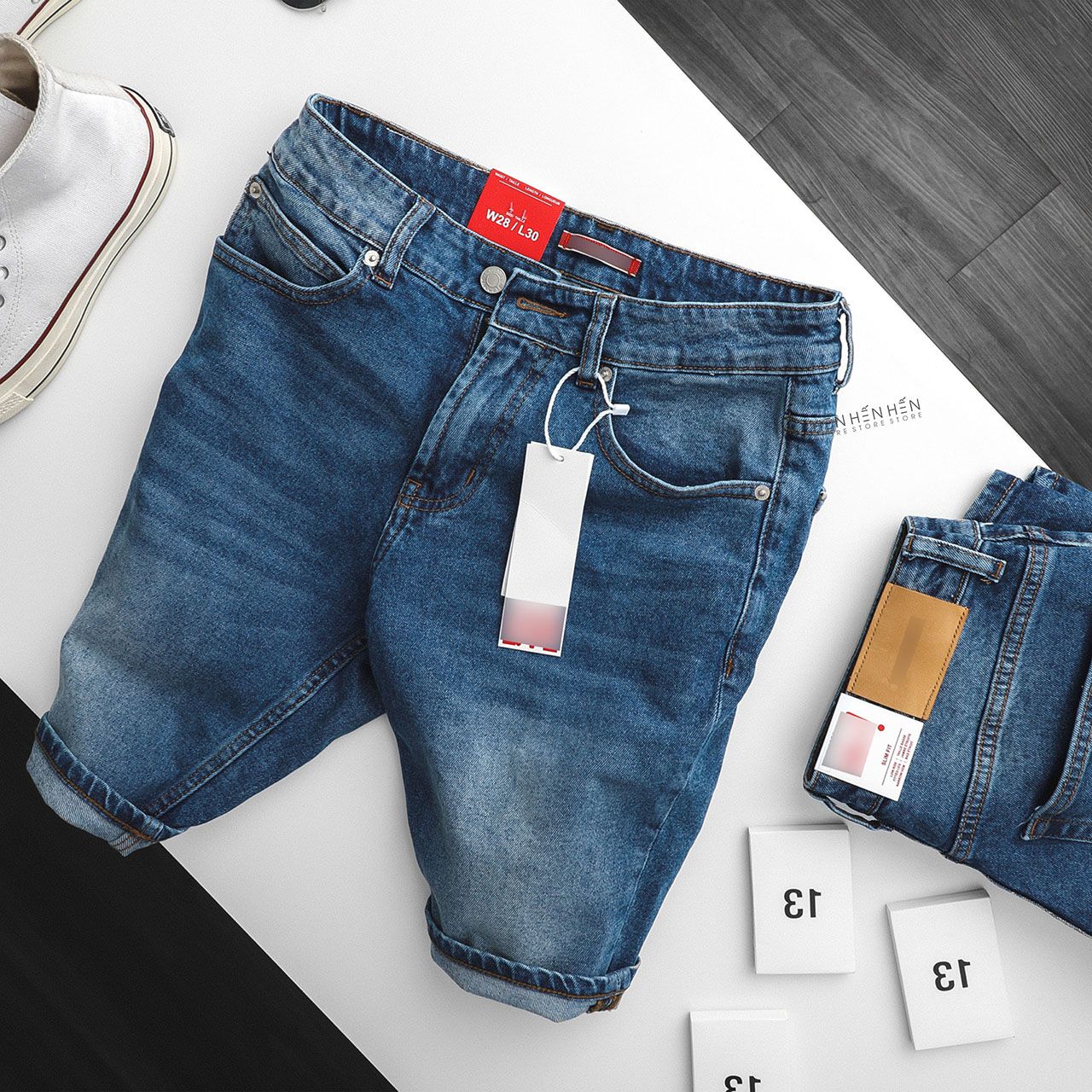 Quần short jean Lacos.te 4M