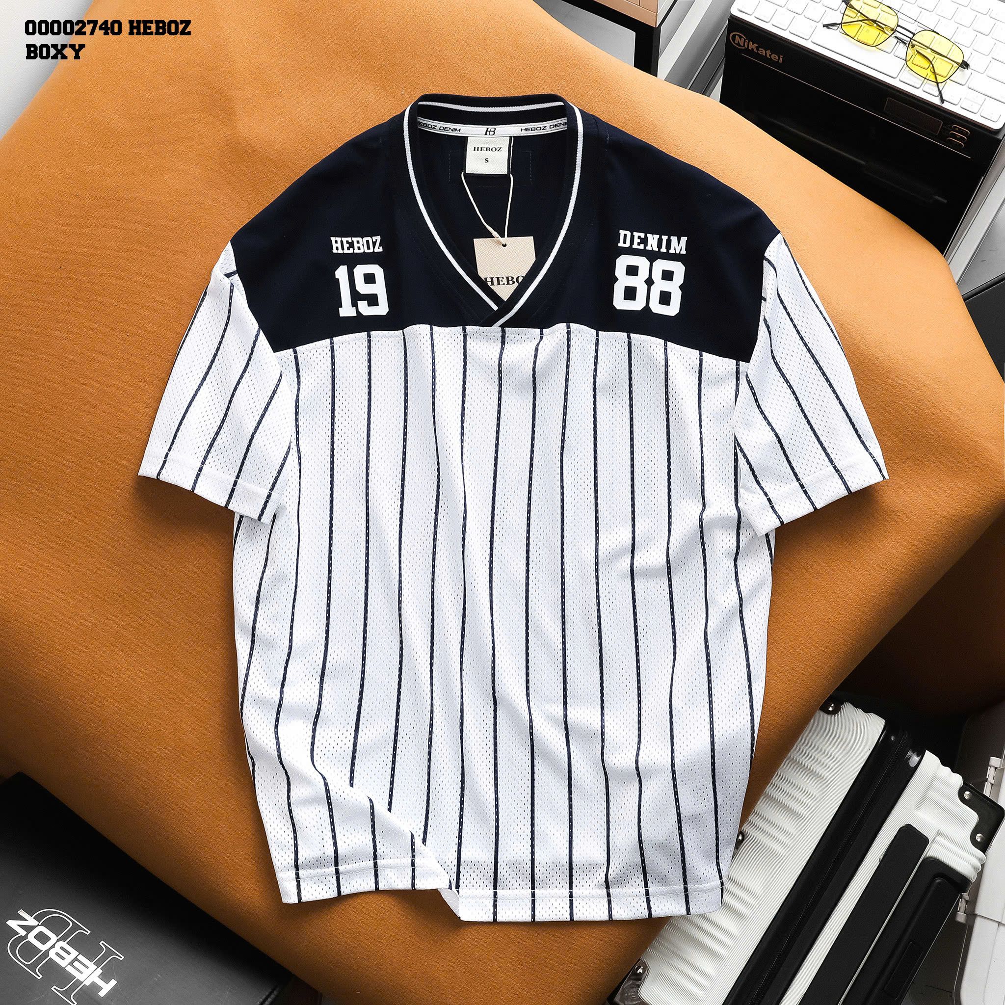 Áo thun nam Heboz baseball cổ V 2M - 00002740