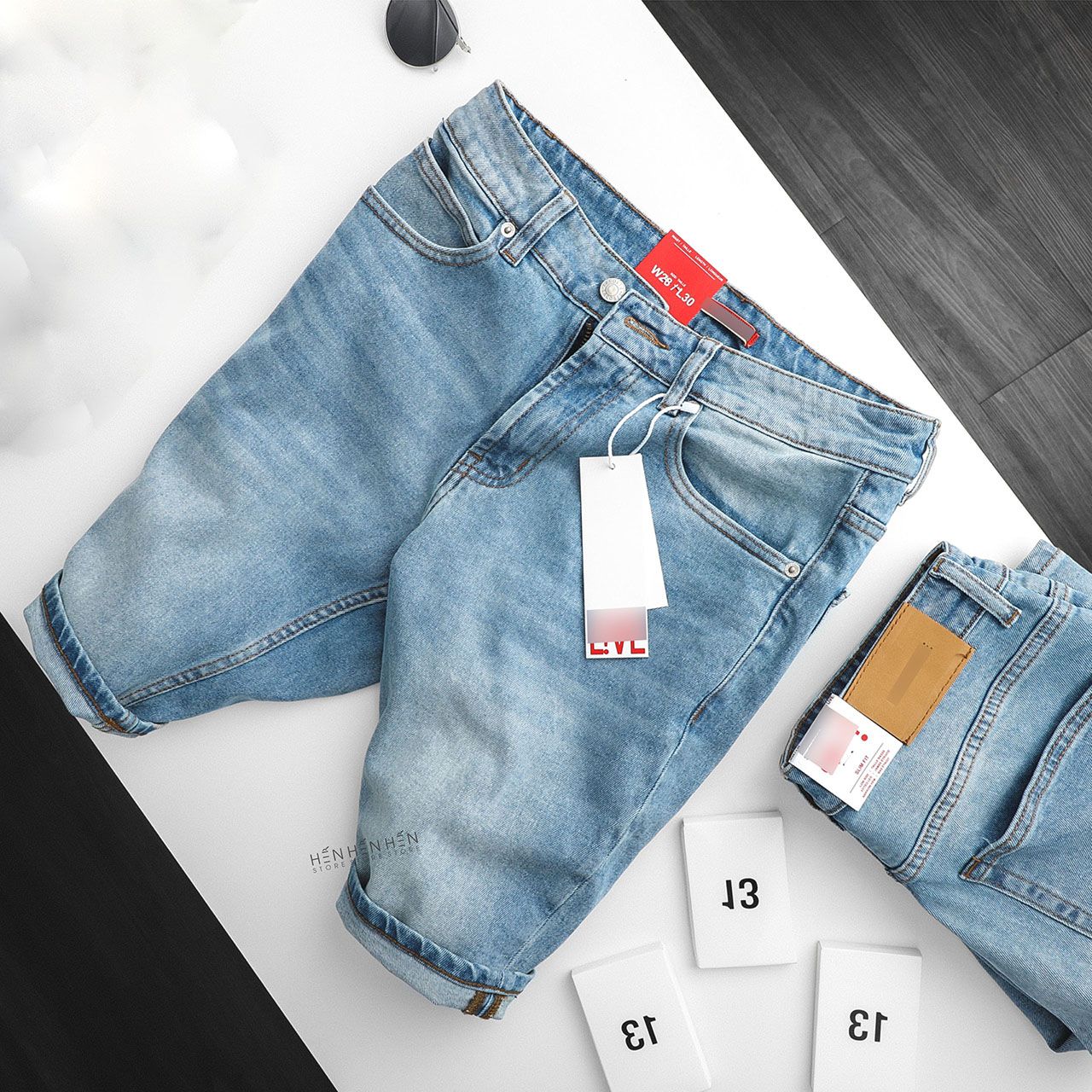 Quần short jean Lacos.te 4M