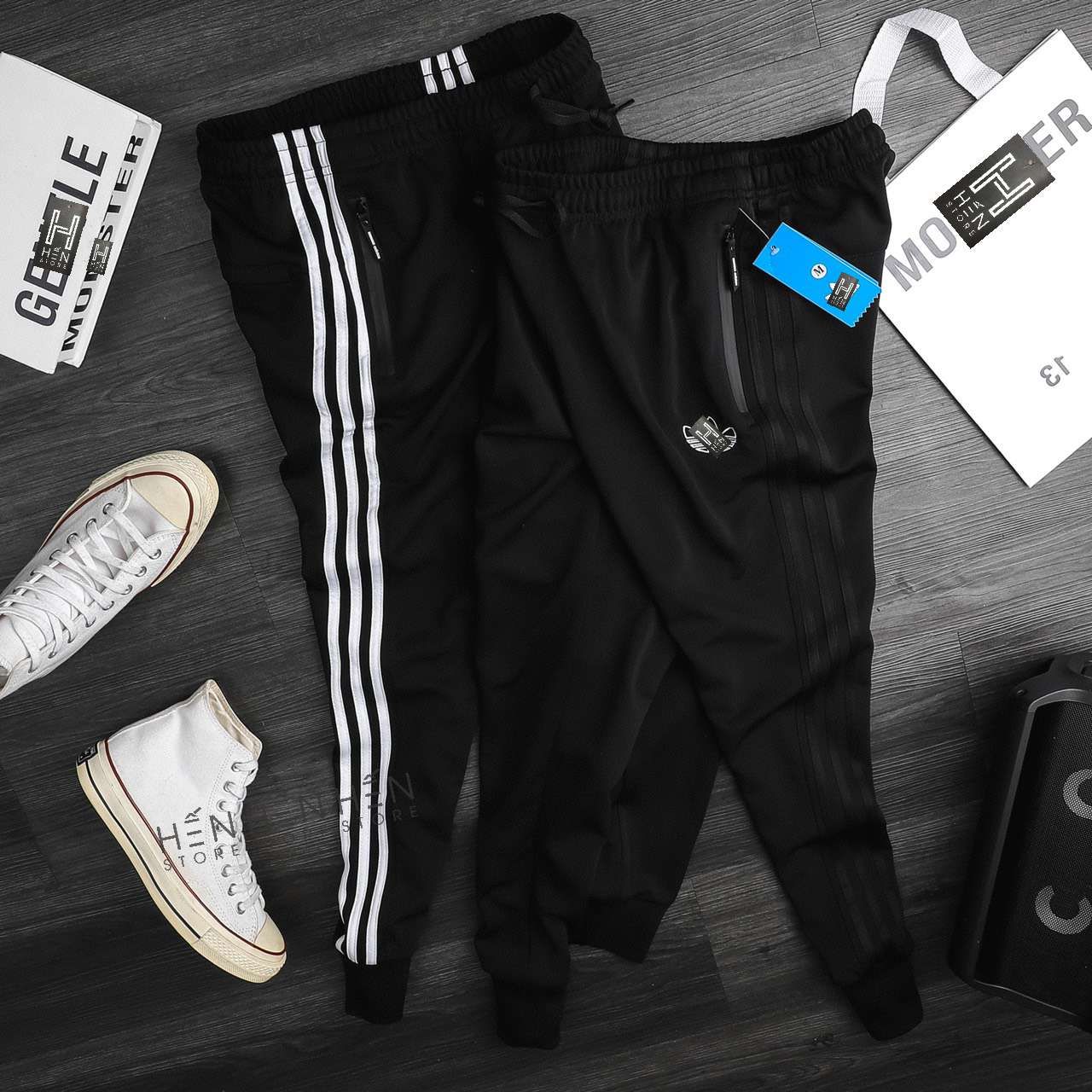 Quần jogger A.didas thun sọc ba lá 2M