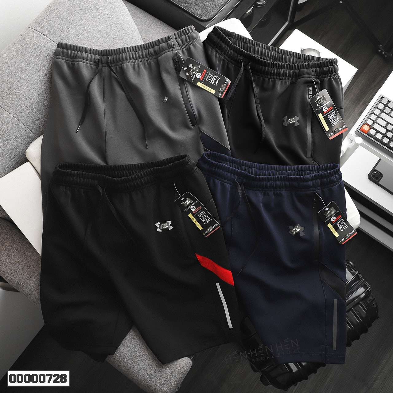 Quần short thun Armour phối viền 4M - 00000728