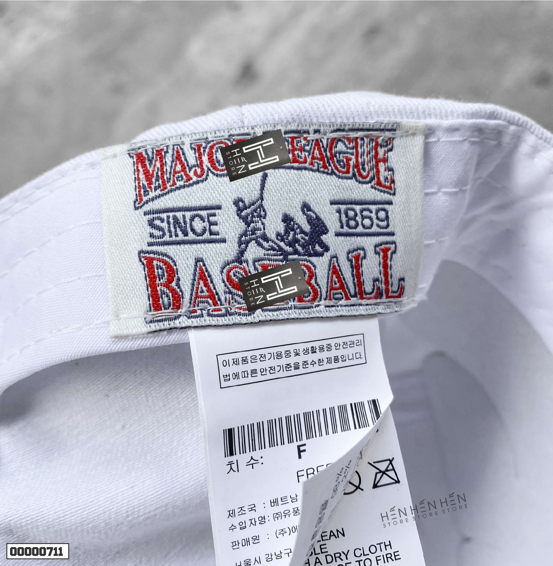 Nón kết trắng MLB chữ B đỏ - 00000711