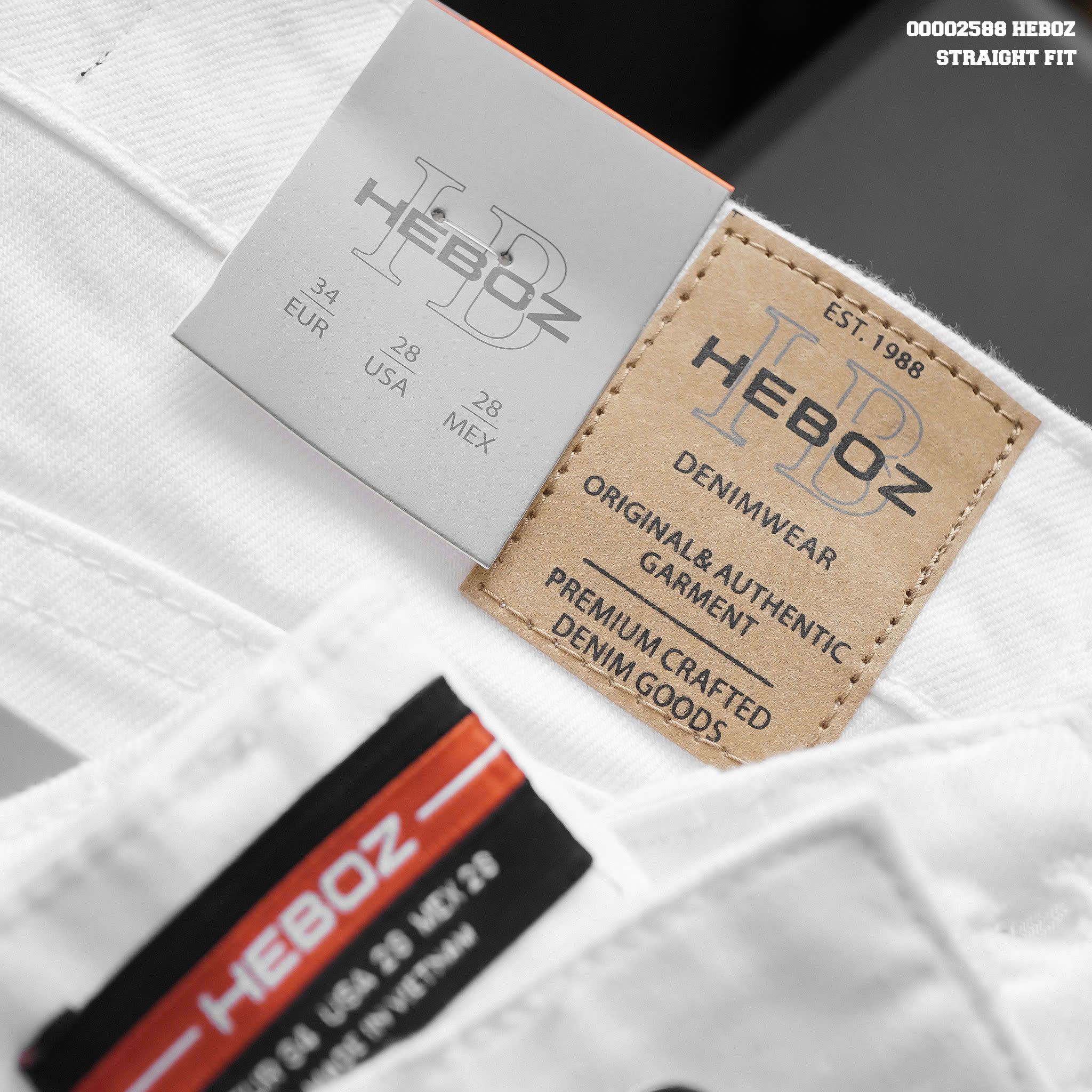 Quần jean trắng straight Heboz - 00002588