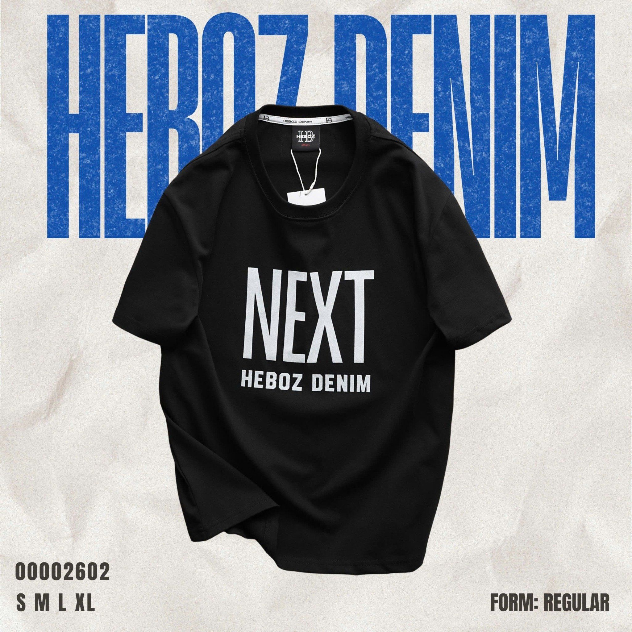 Áo thun nam Heboz print velvet Next (ĐEN) - 00002602