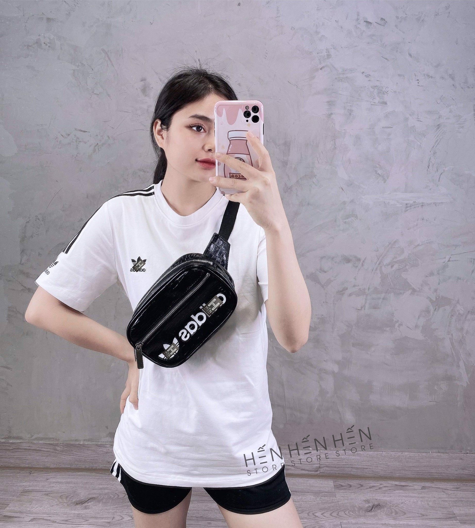 Túi bao tử Adid.ass vân đen