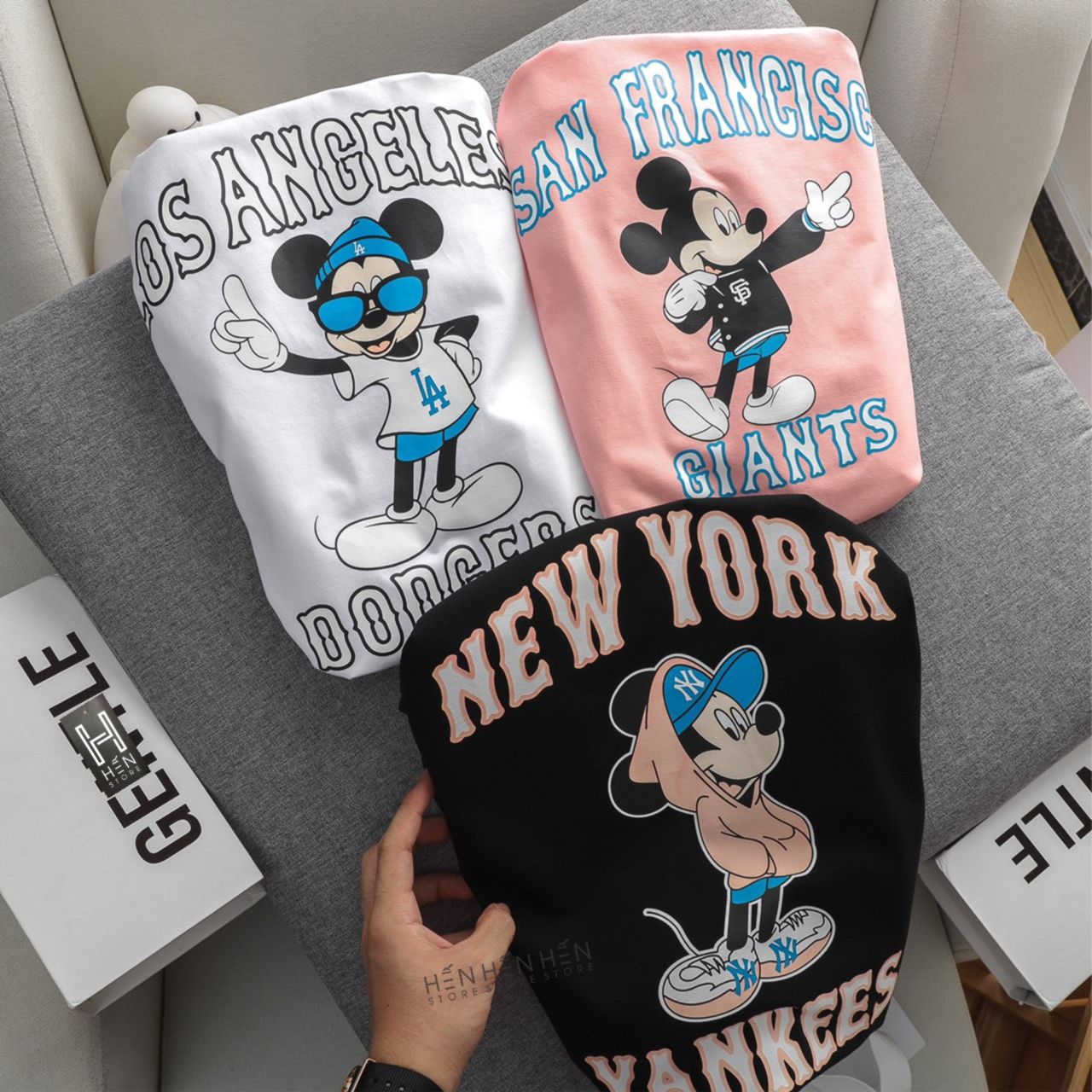 Áo thun M.L.B Mickey chữ 3M