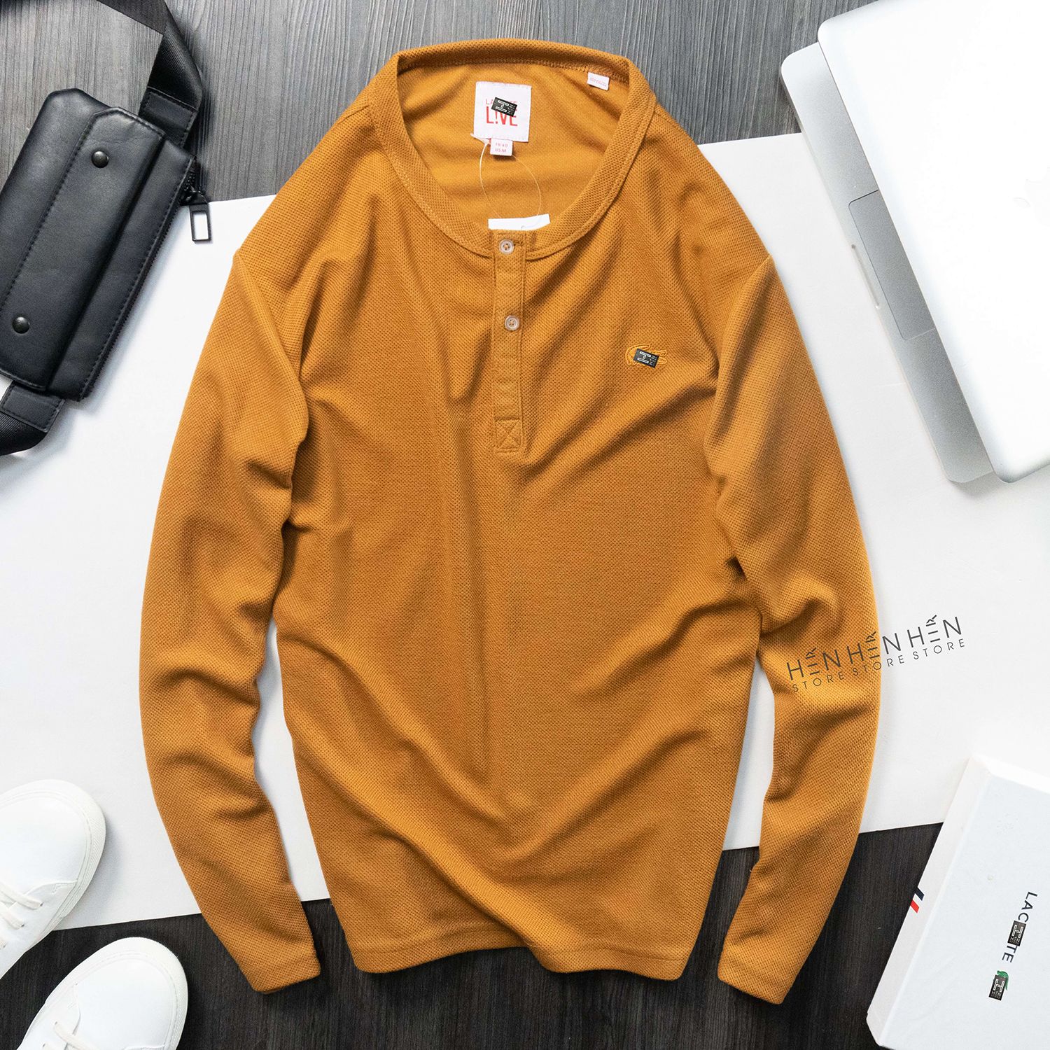 Áo henley Lcs pique 6M