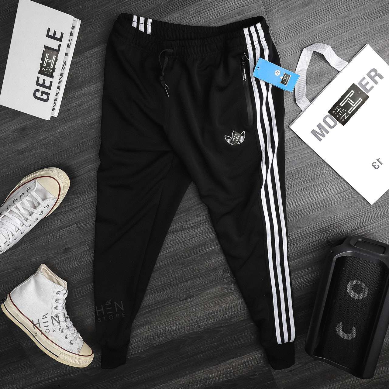 Quần jogger A.didas thun sọc ba lá 2M