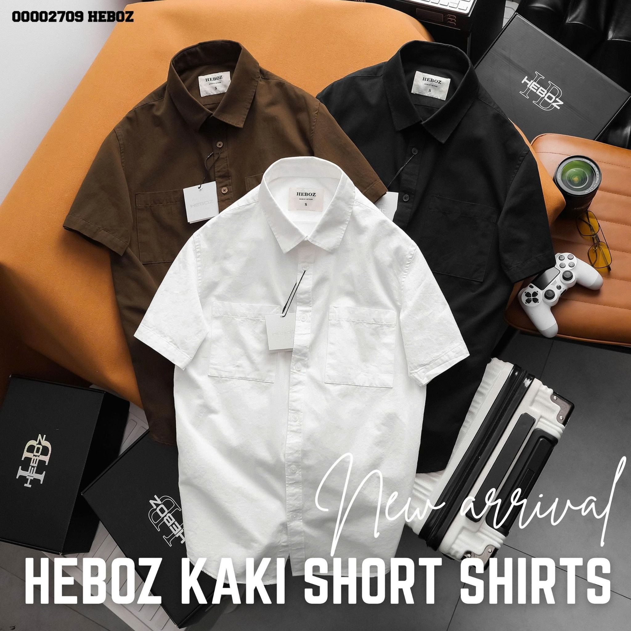 Áo sơ mi nam Heboz kaki NT 3M - 00002709