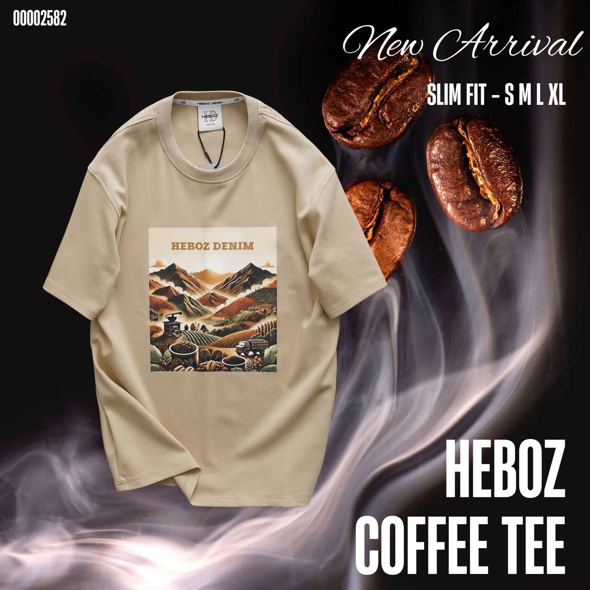 Áo thun Hilly coffee Heboz (Nâu Nhạt) - 00002582