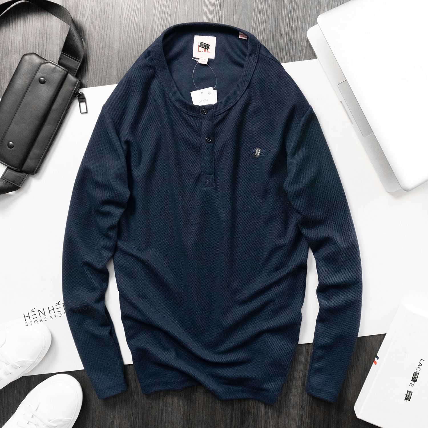Áo henley Lcs pique 6M