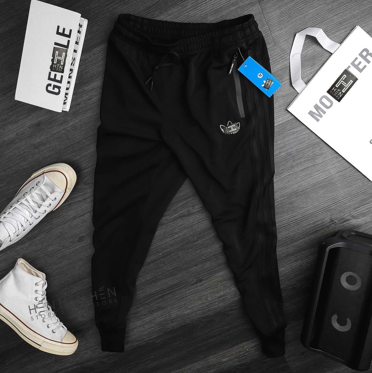 Quần jogger A.didas thun sọc ba lá 2M