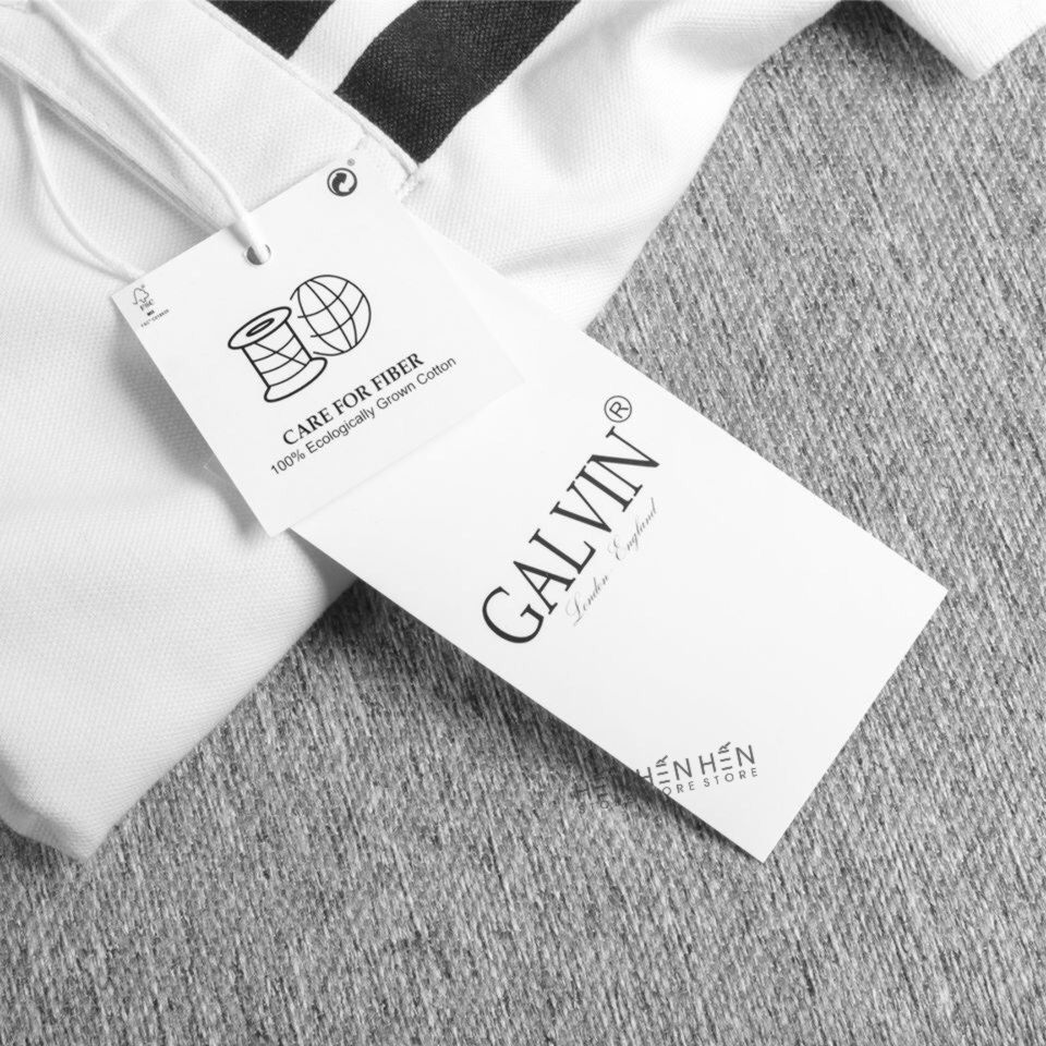 Áo polo Gavil trắng vạch đen