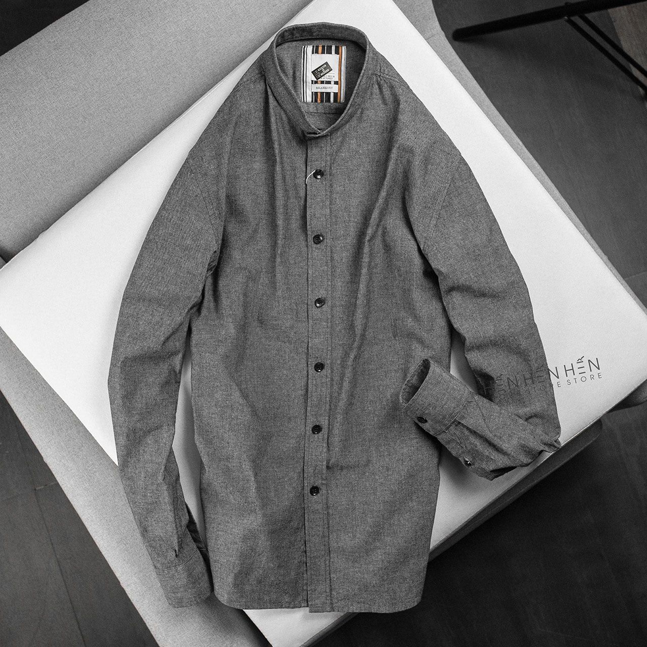 Áo sơ mi cổ trụ oxford Z.ara 4M