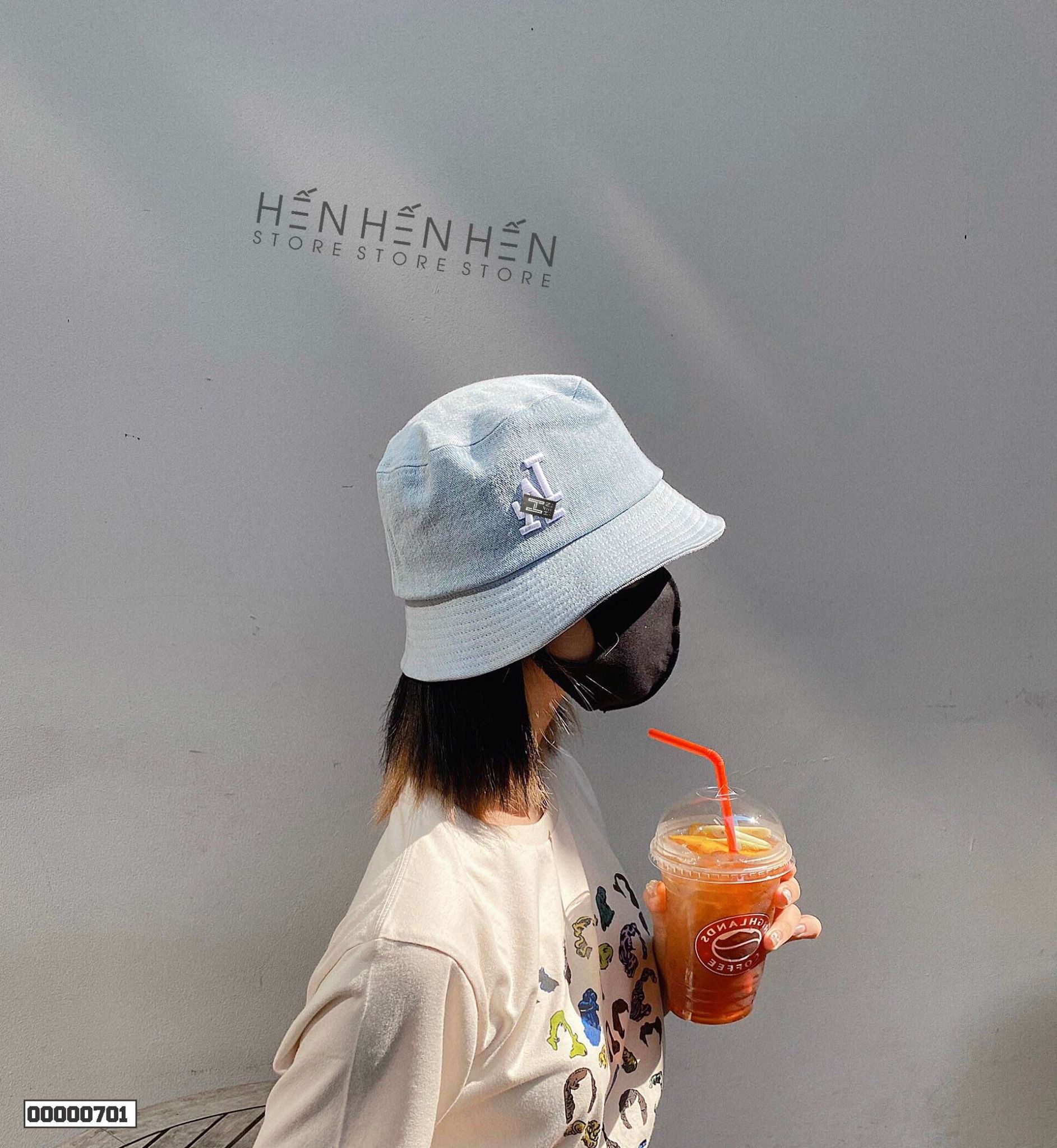 Nón bucket jean MLB xanh -00000701