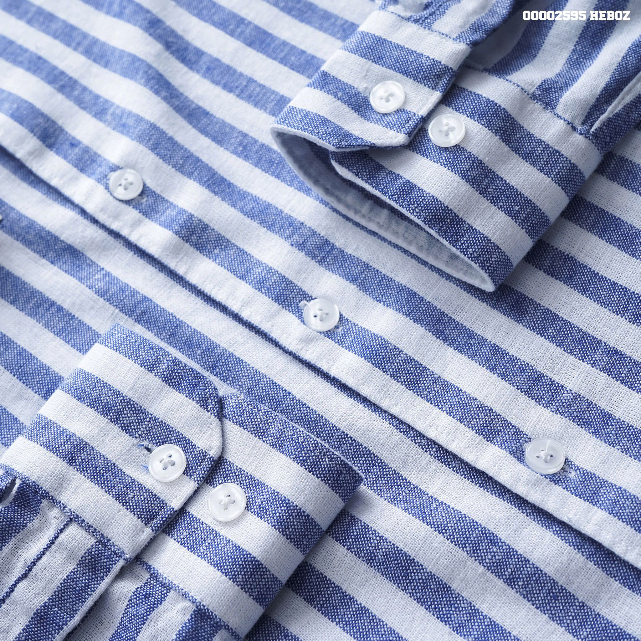 Áo sơ mi nam Heboz linen stripped 4M - 00002595