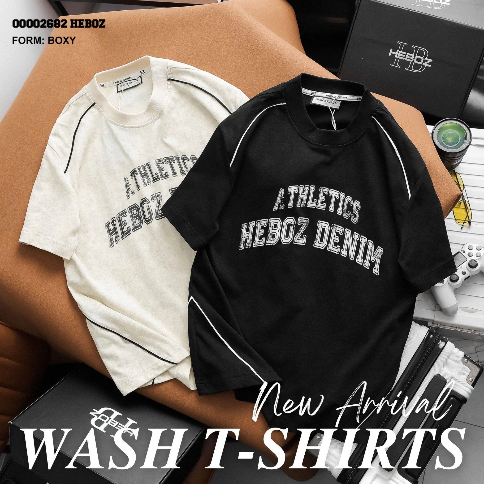 Áo thun nam Heboz wash viền 2M - 00002682
