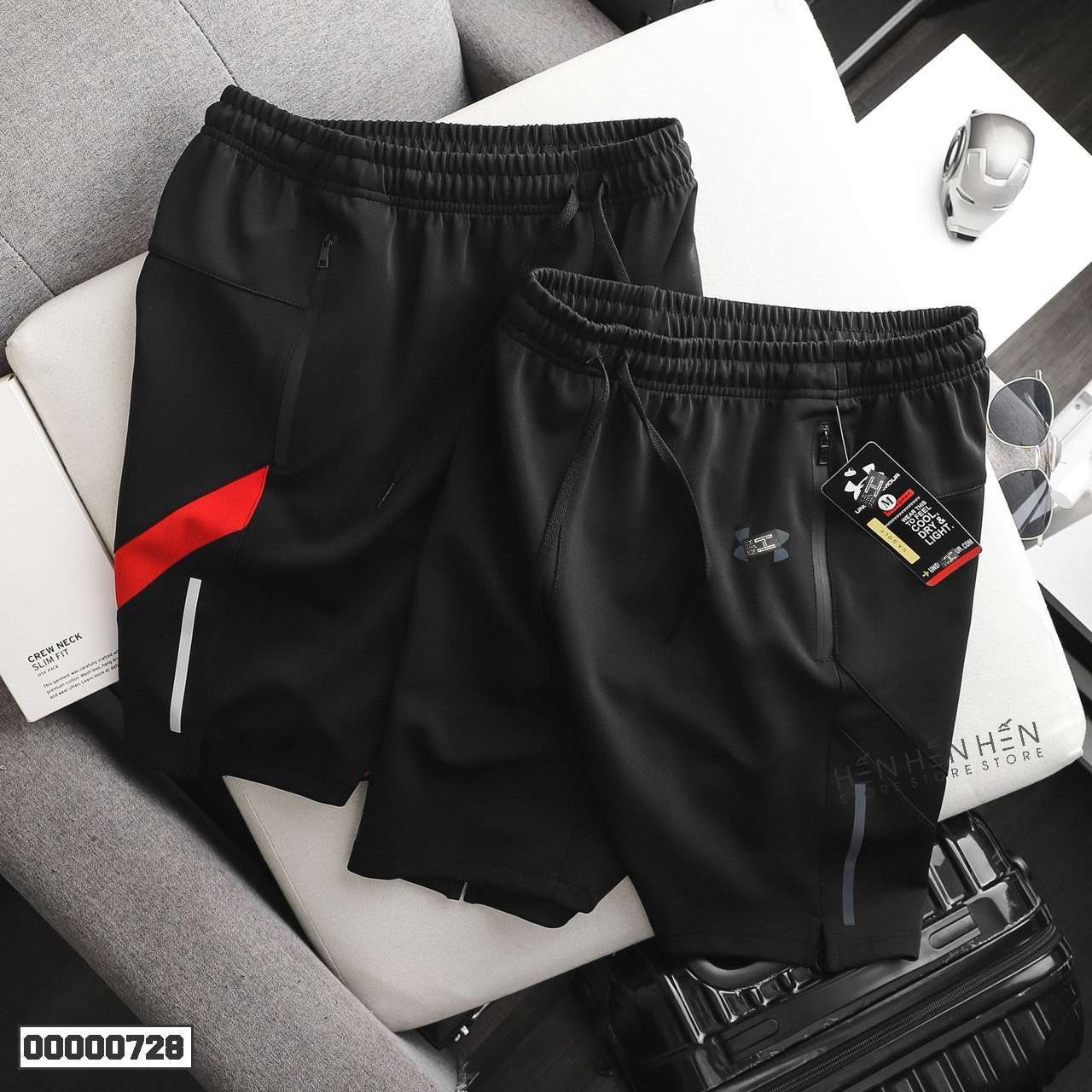 Quần short thun Armour phối viền 4M - 00000728