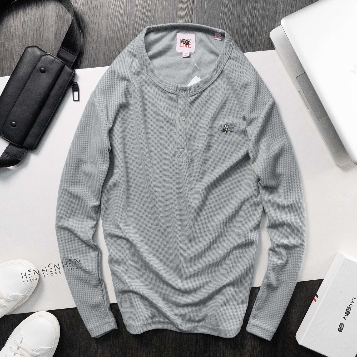 Áo henley Lcs pique 6M