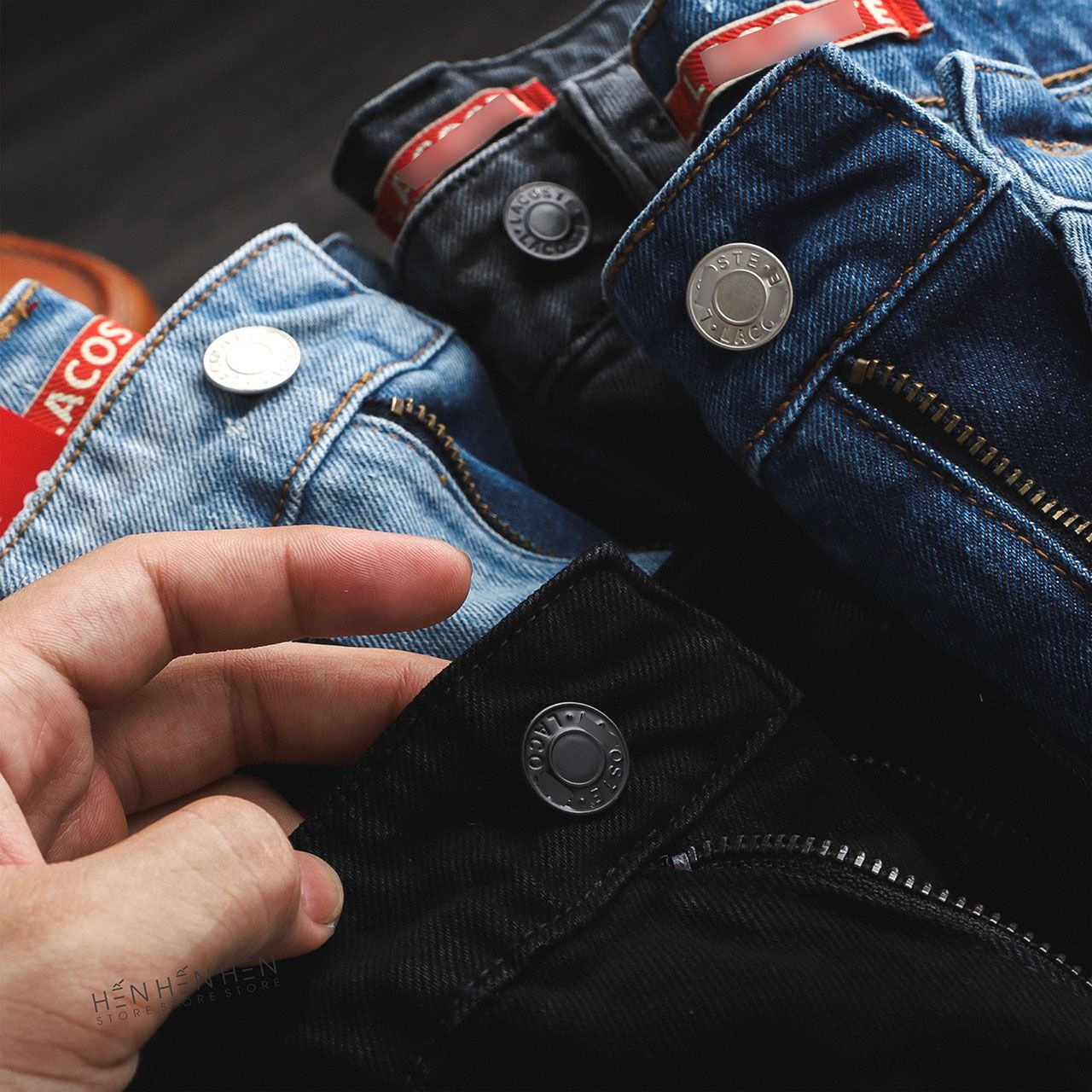 Quần short jean Lacos.te 4M