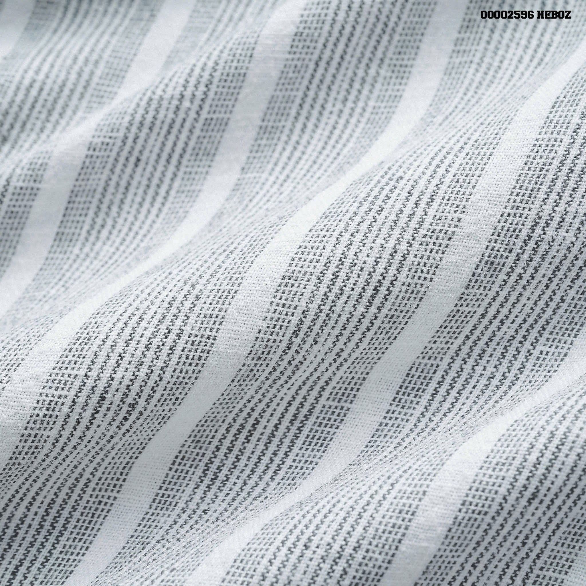Áo sơ mi nam Heboz cổ pijama linen stripped 4M - 00002596