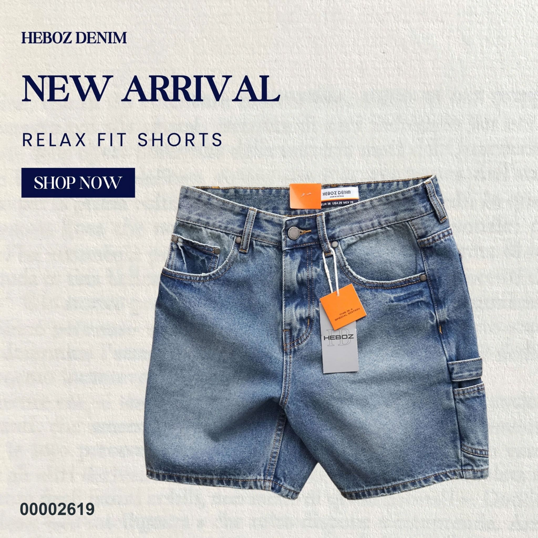 Quần short jean nam Heboz Utility S012 - 00002619