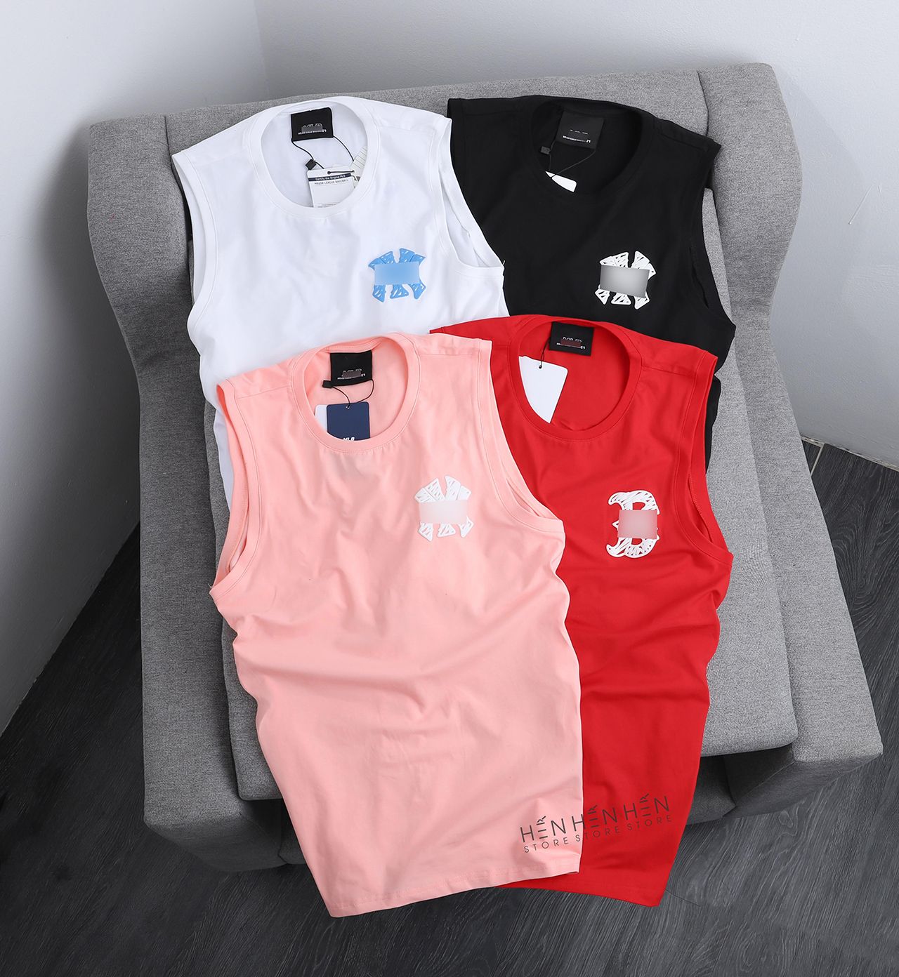 Áo tank top MLB logo nổi 4M