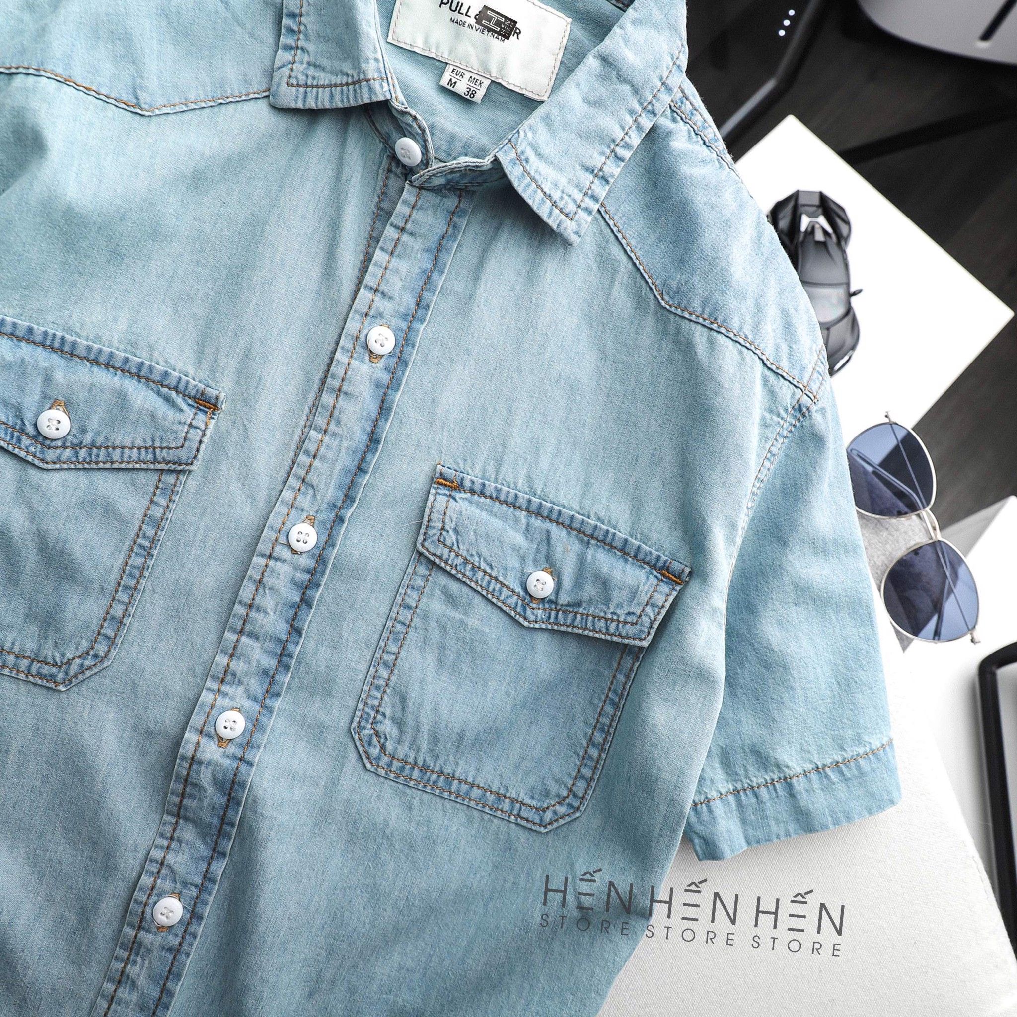 Áo denim ngắn tay PB 4M
