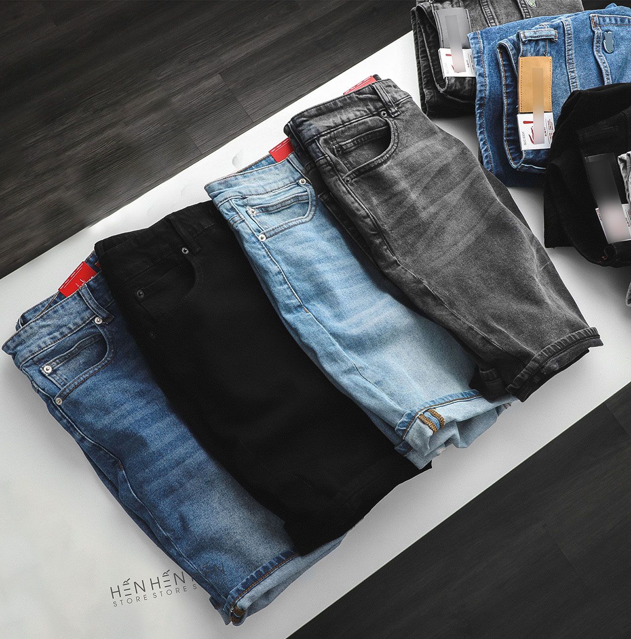 Quần short jean Lacos.te 4M
