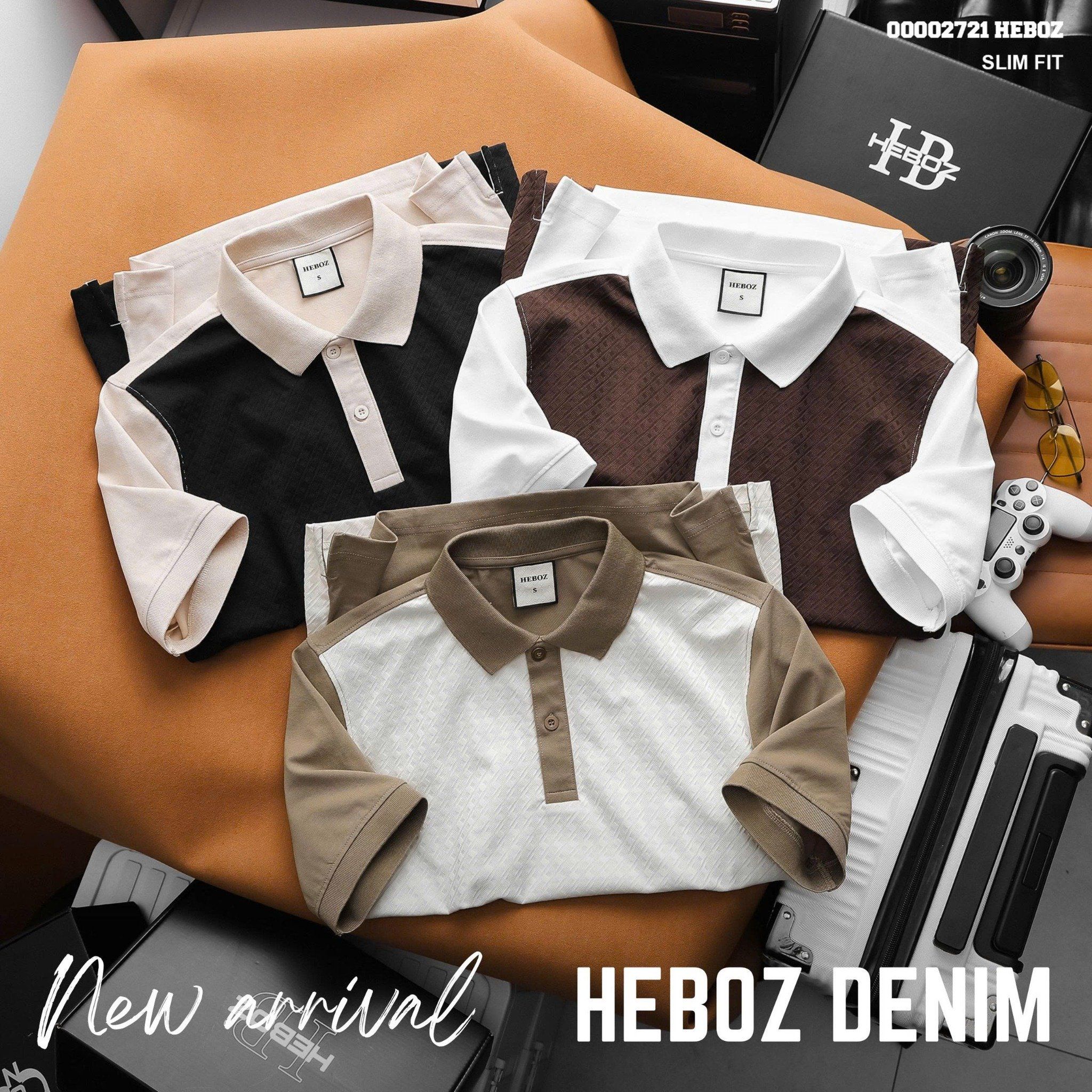 Áo polo nam Heboz hoạ tiết chìm 3M - 00002721