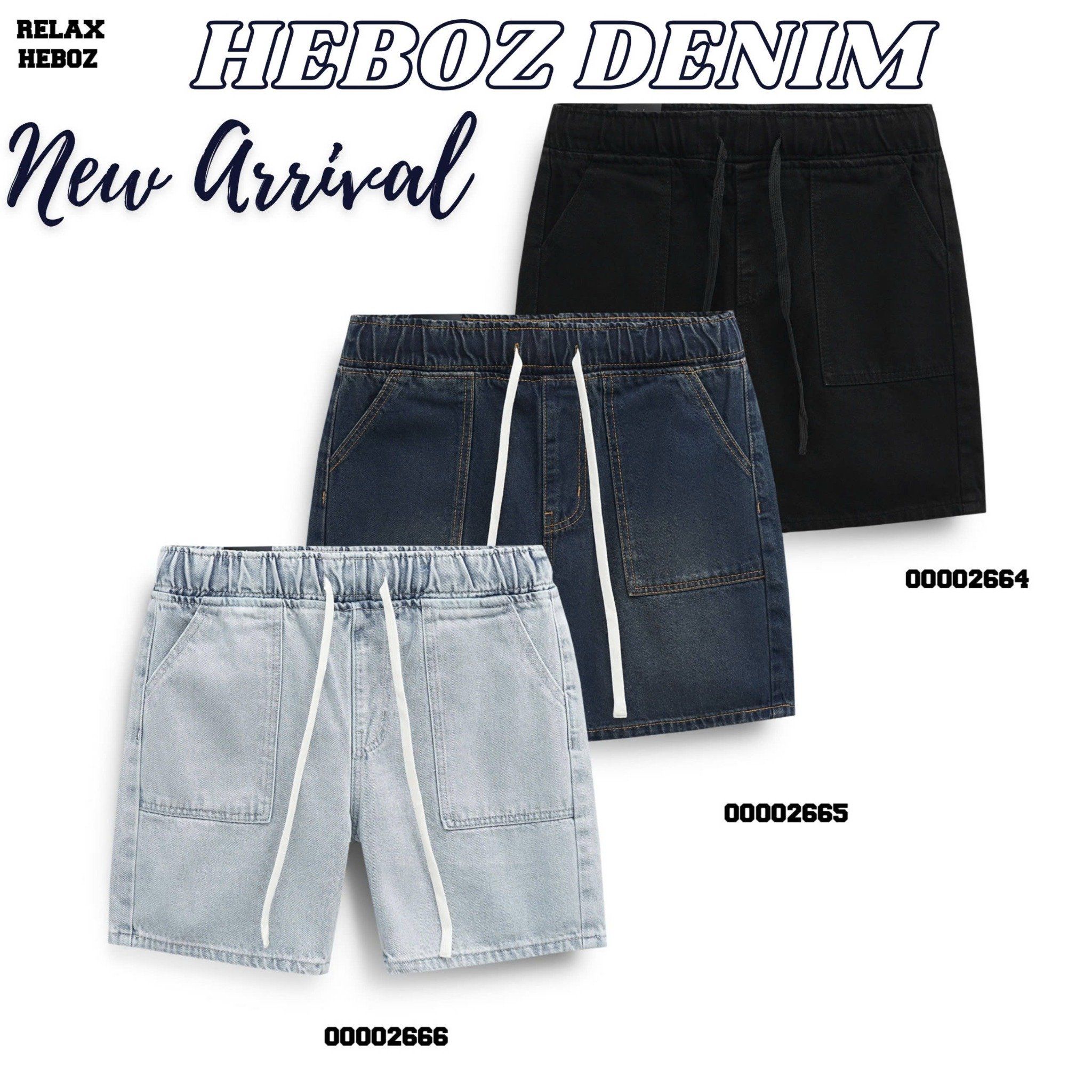 Quần short jean Nam Heboz lưng thun 018 - 00002666