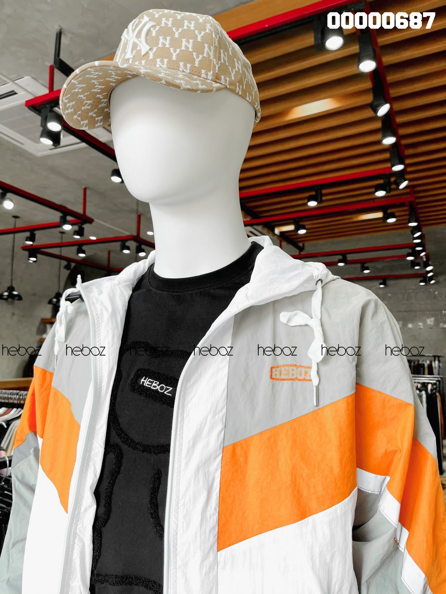 Áo khoác gió Heboz 2 lớp phối màu 3M - 00000687