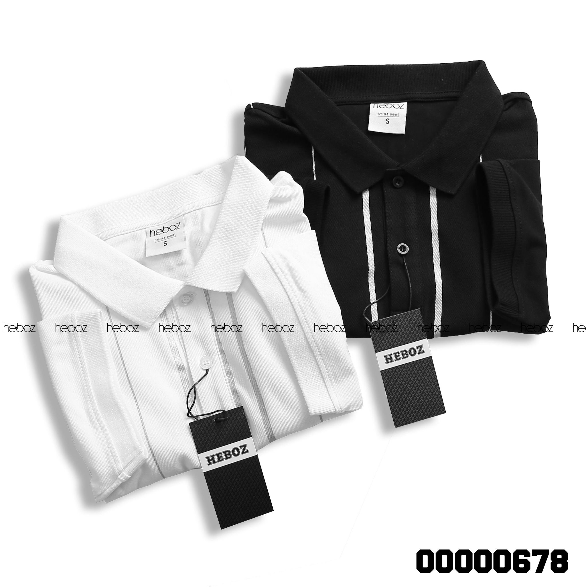 Áo polo Heboz phối sọc cao cấp 2M 00000678