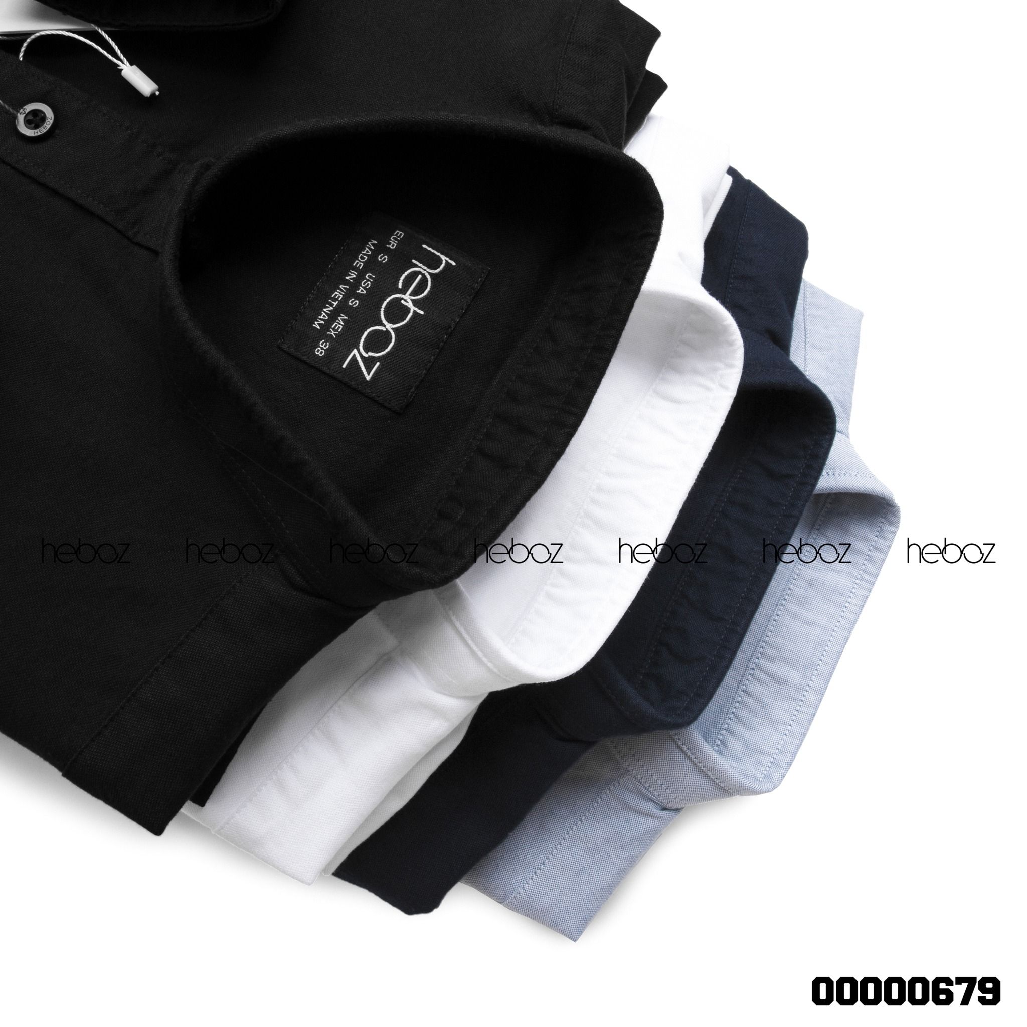 Sơ mi cổ trụ Heboz oxford 4M 00000679