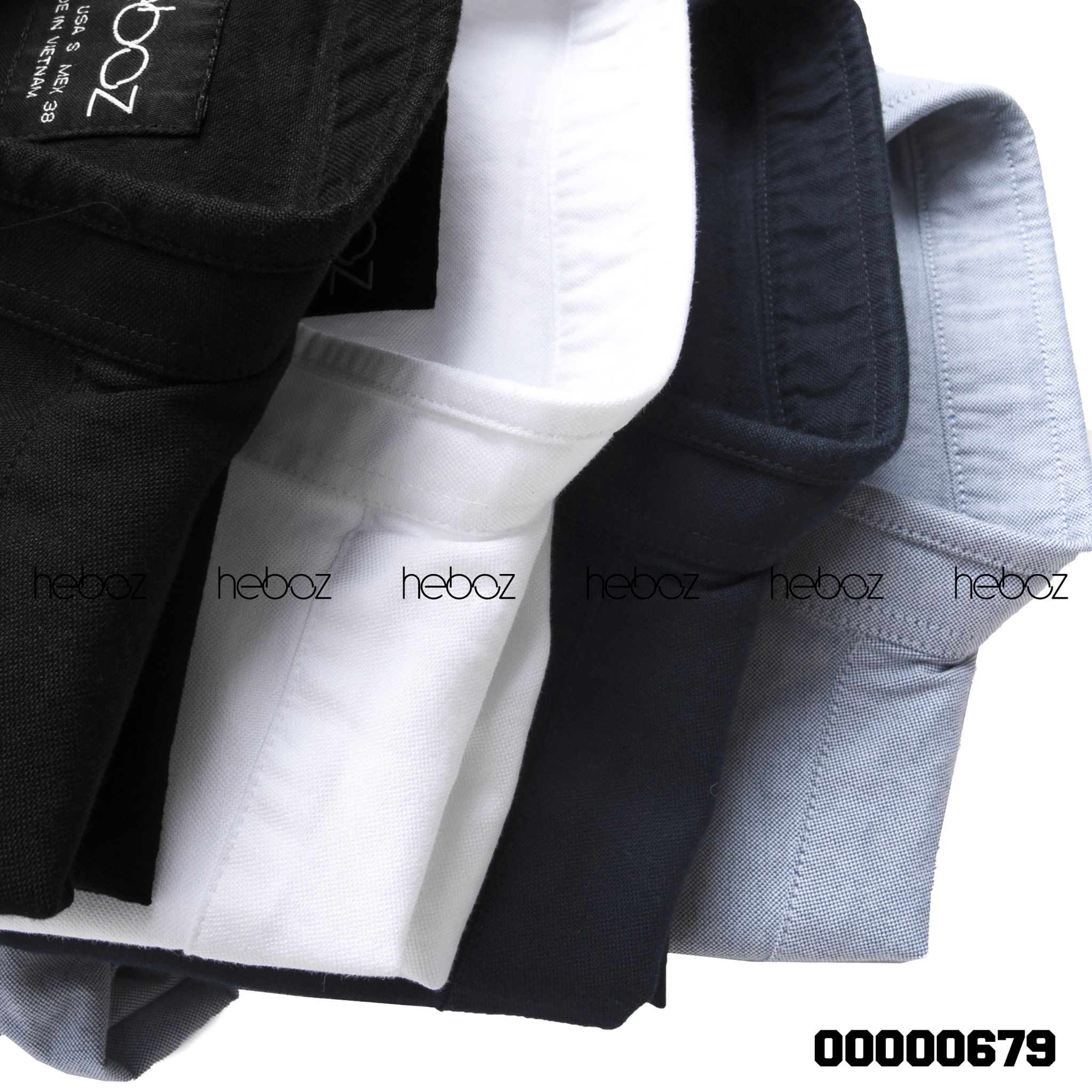 Sơ mi cổ trụ Heboz oxford 4M 00000679